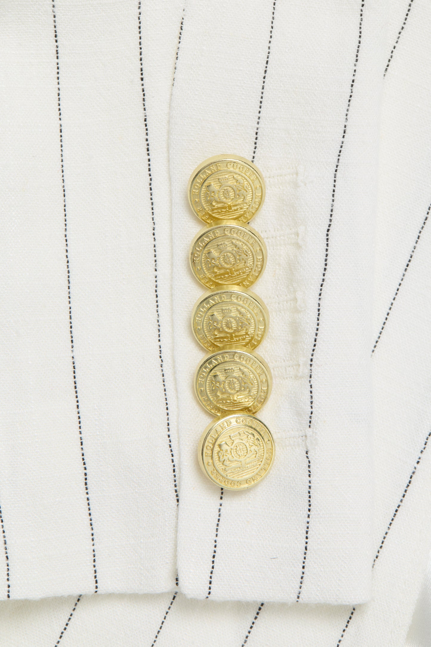 Knightsbridge Blazer (Oyster Linen Pinstripe)