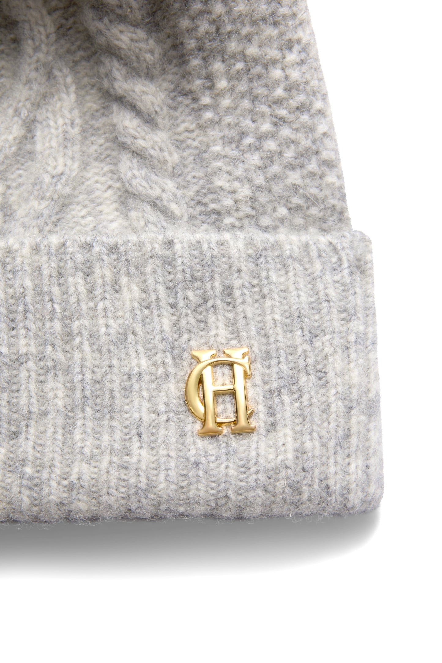 Sloane Cable Bobble Hat (Grey Marl)