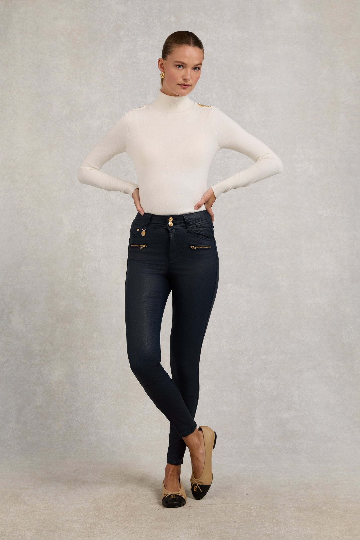 Coated Jodhpur Jean (Navy)