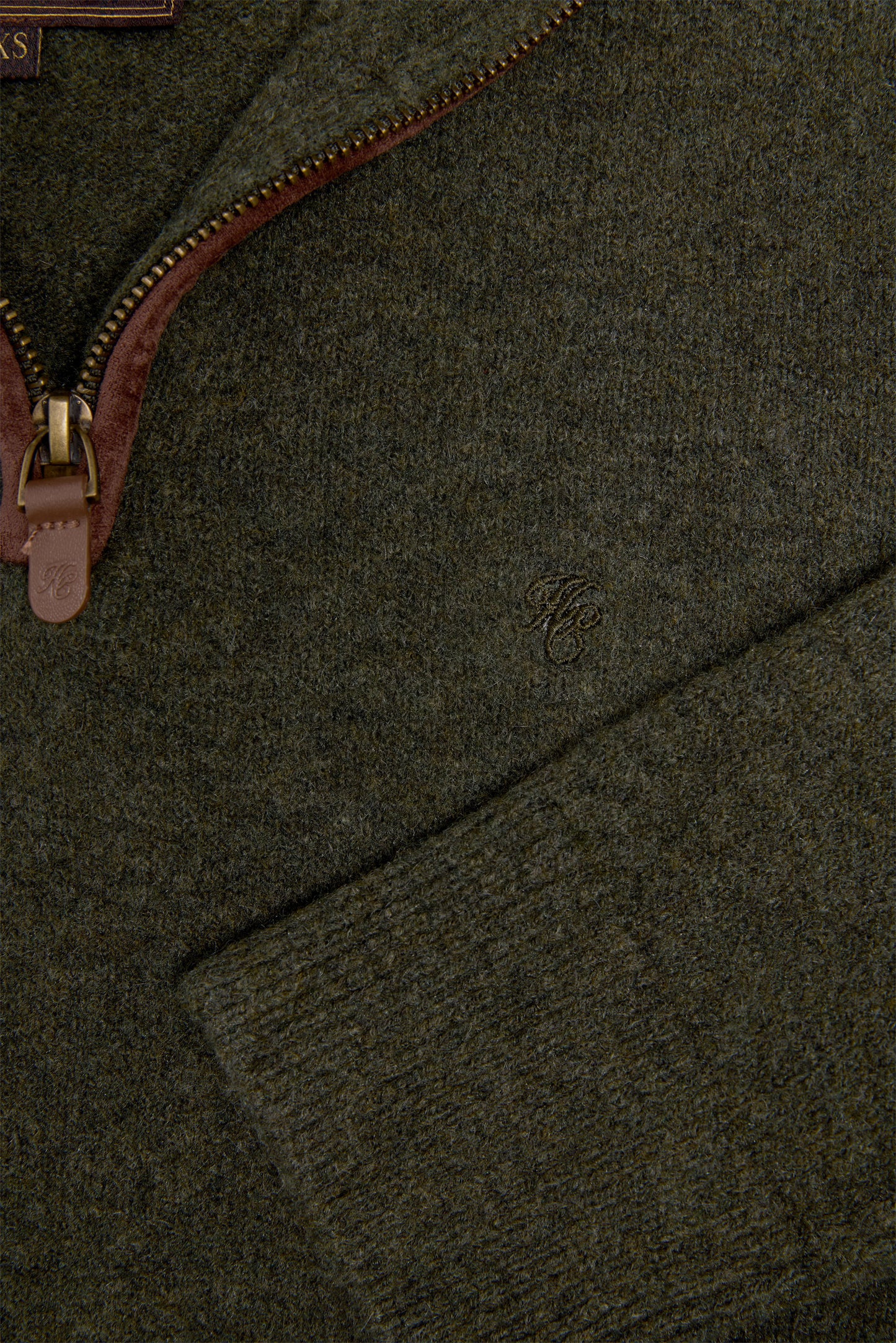 Country Quarter Zip Knit (Forest Marl)