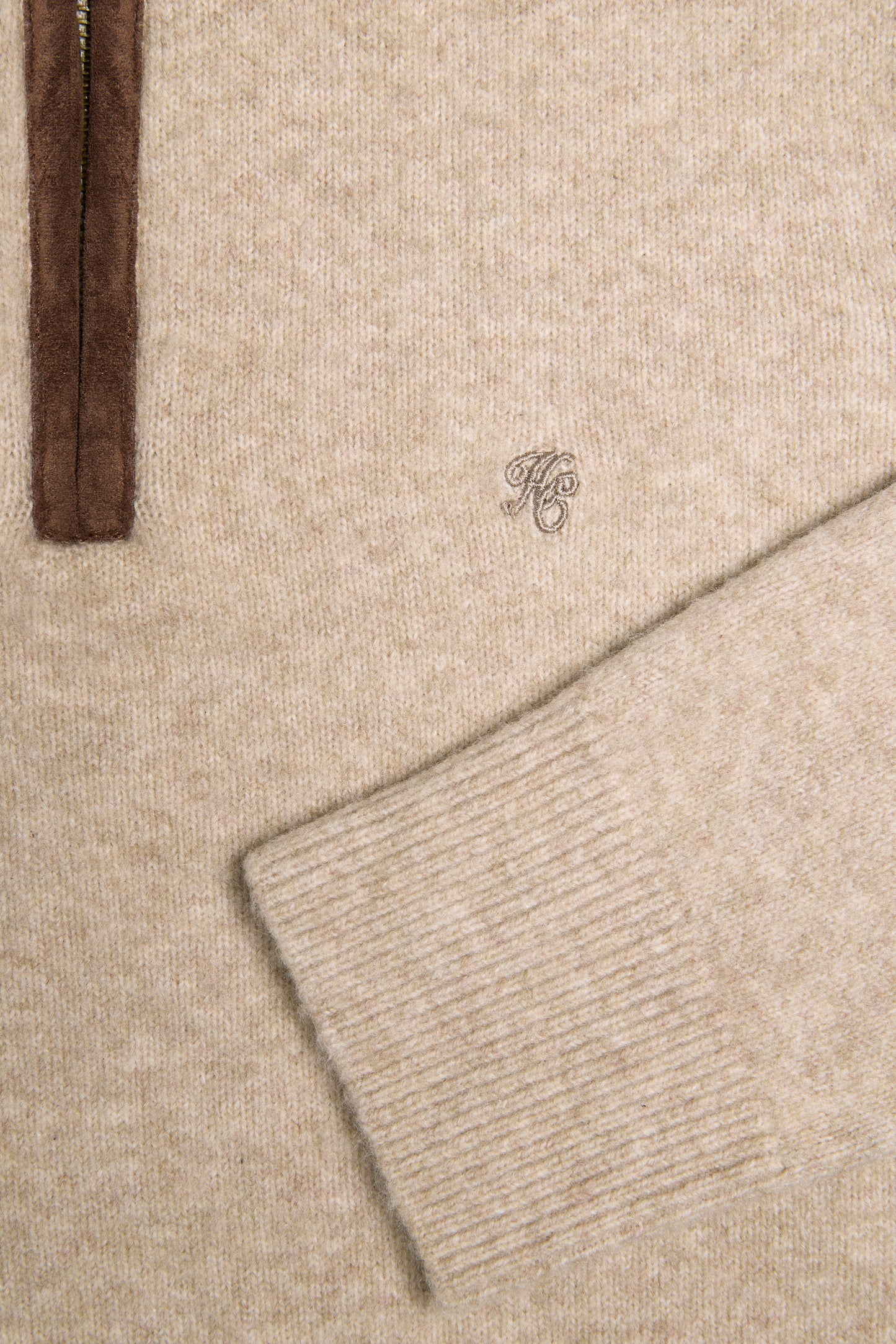 Country Quarter Zip Knit (Oatmeal)