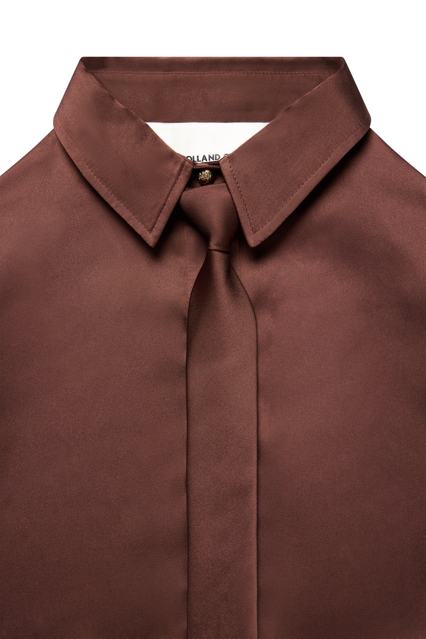 Georgina Satin Shirt (Chocolate)