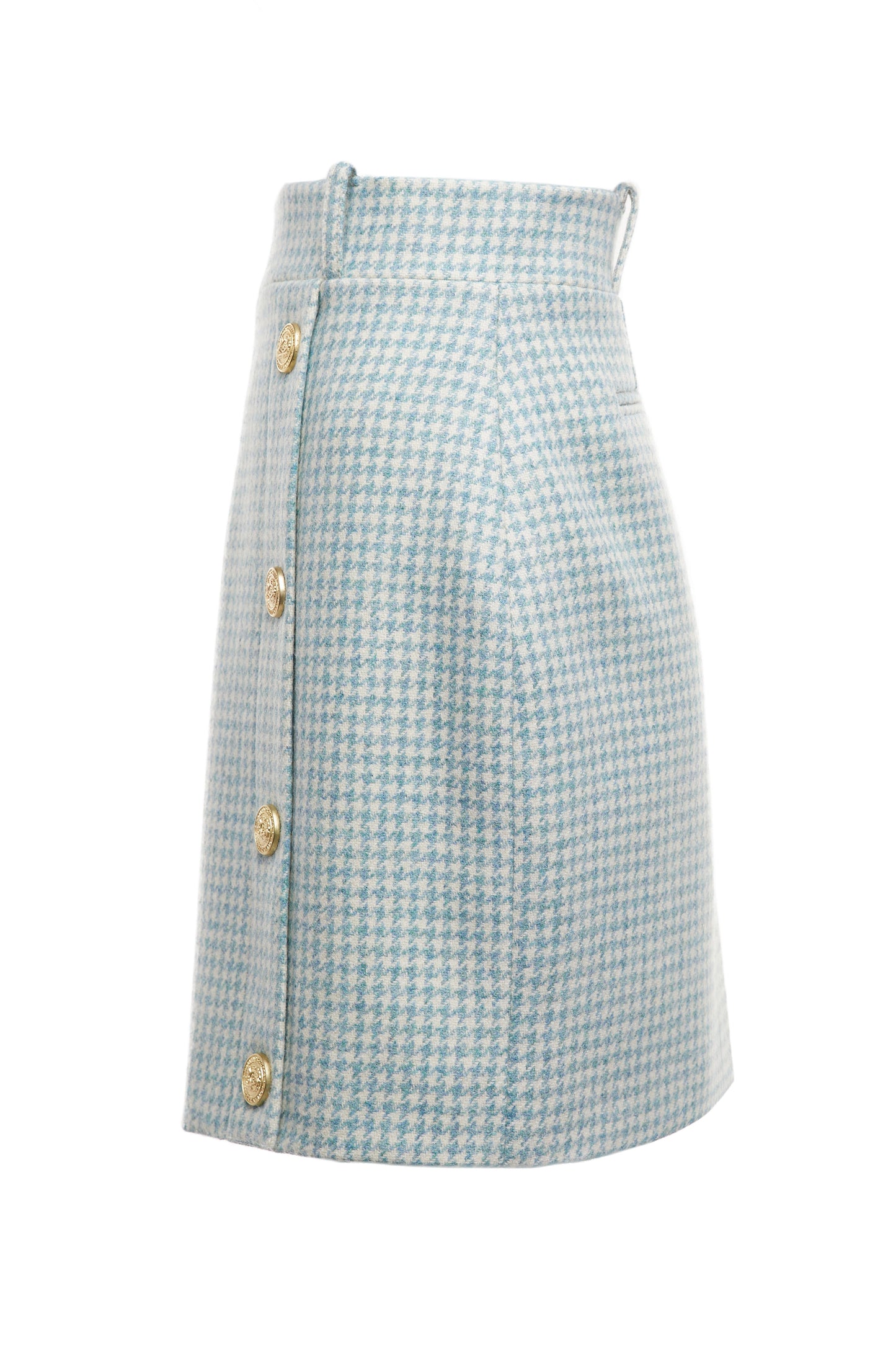 Knightsbridge Skirt (Teal Houndstooth)