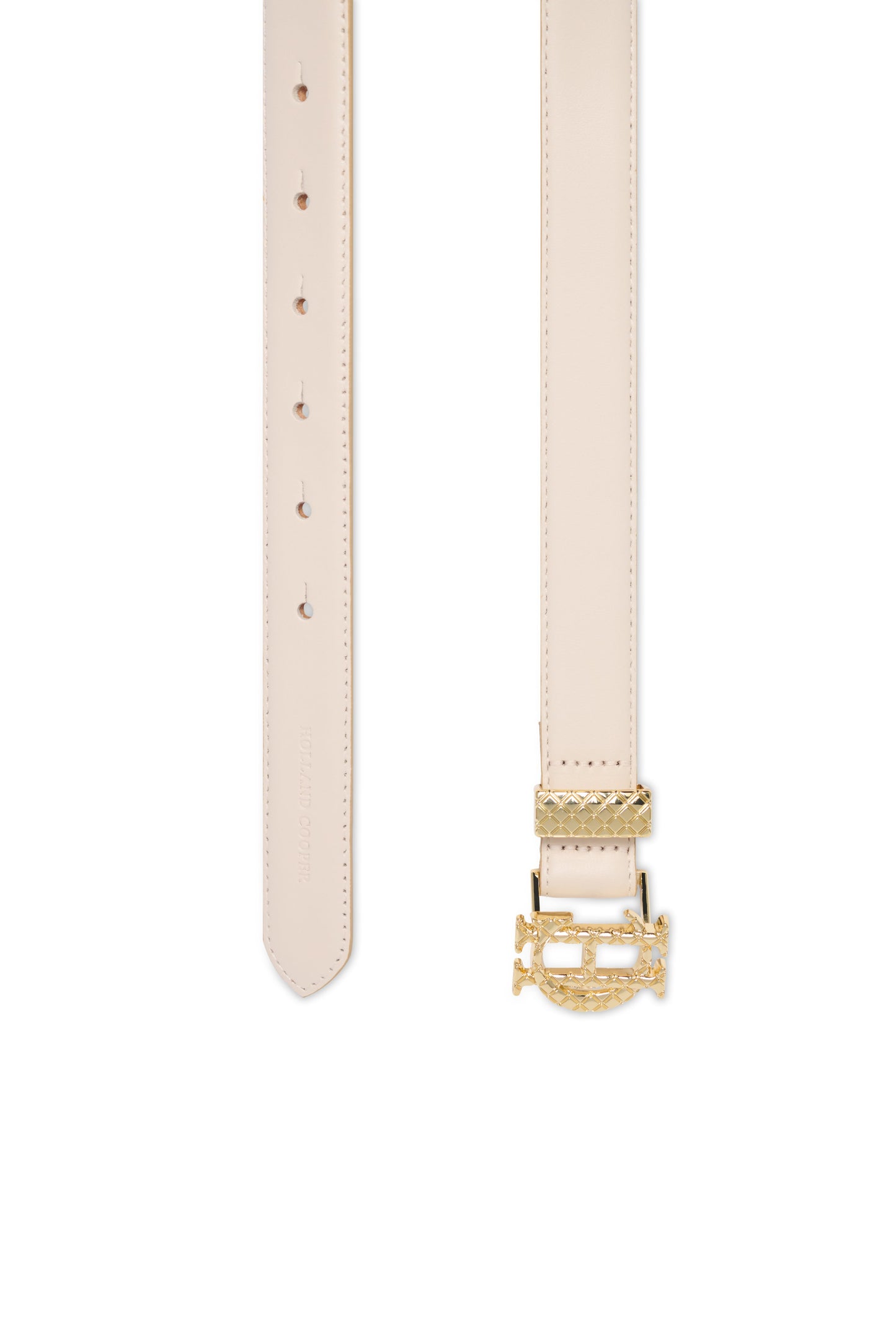 Quilted Slim Belt (Putty Leather)