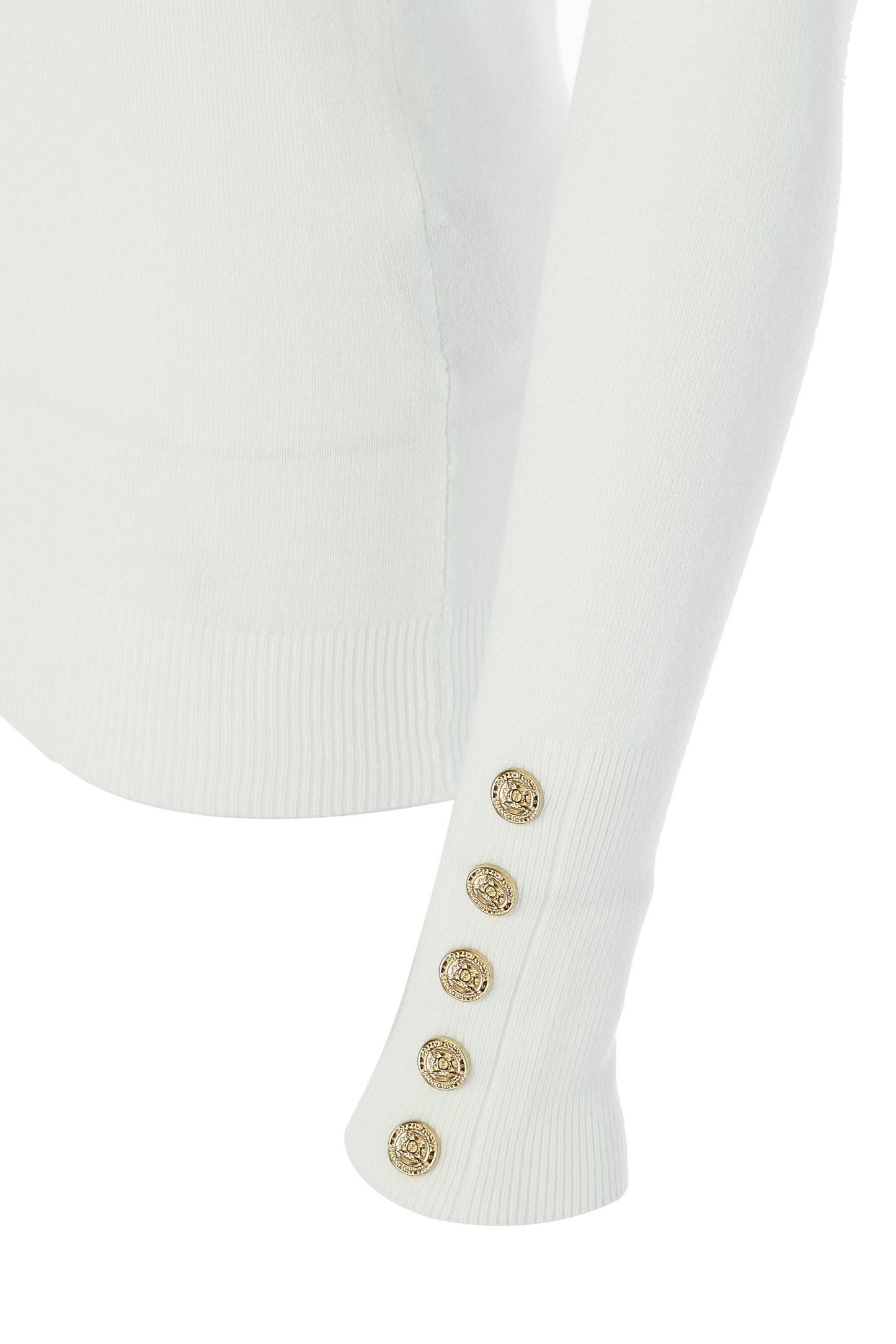 Buttoned Knit Crew Neck (Cream)