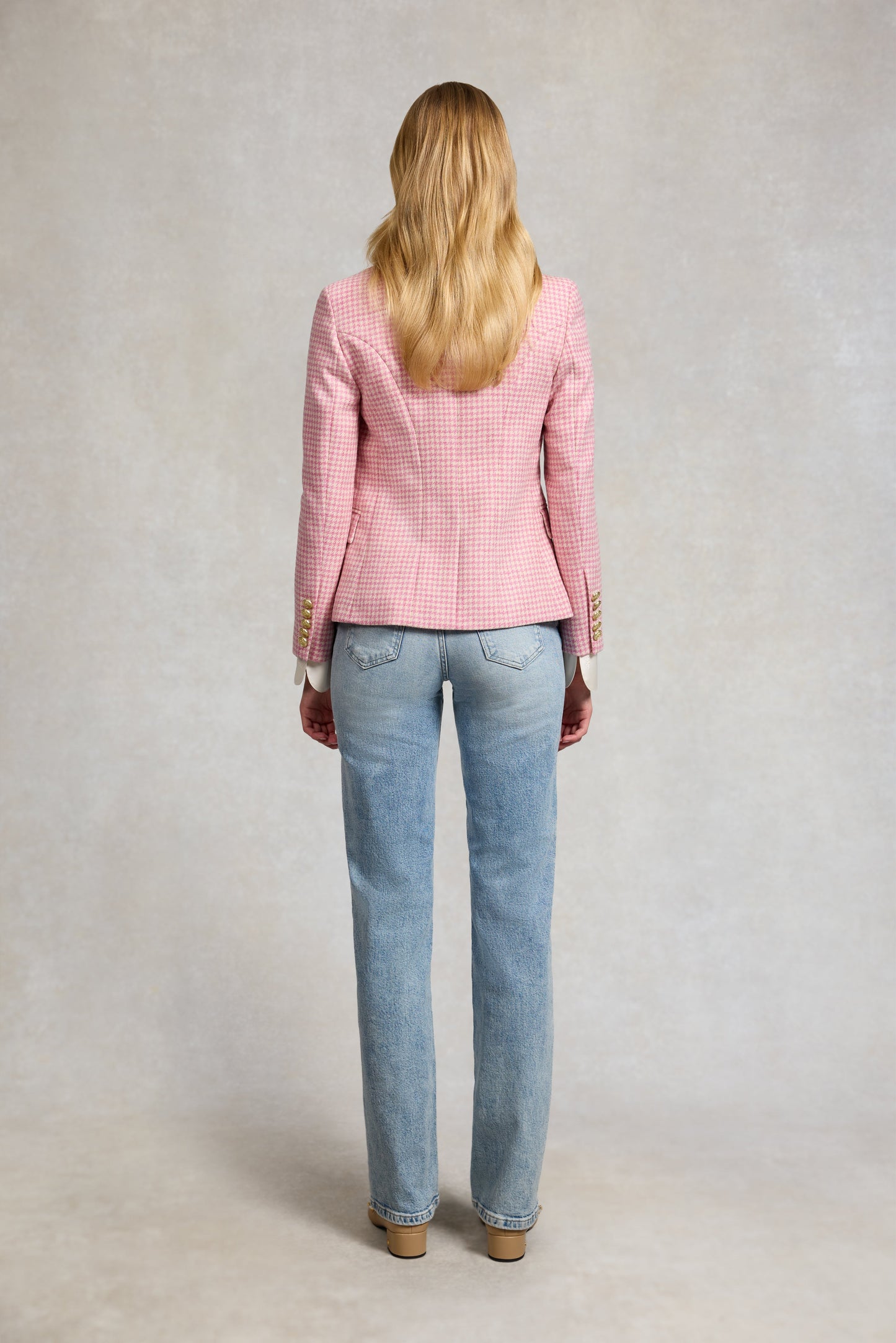 Knightsbridge Blazer (Light Pink Puppytooth)