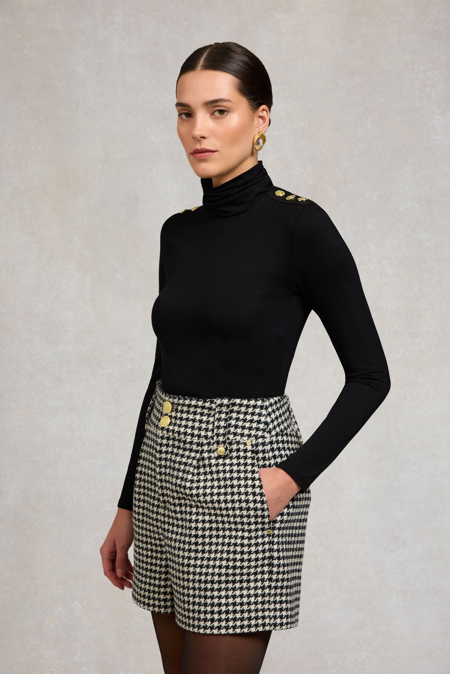 Luxe Tailored Short (Houndstooth)