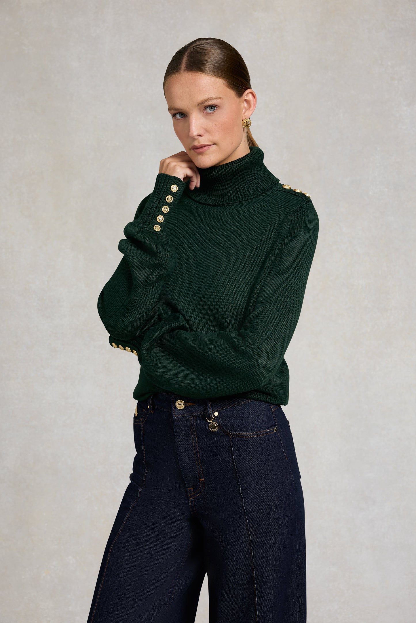 Chamonix Roll Neck Knit (Emerald)
