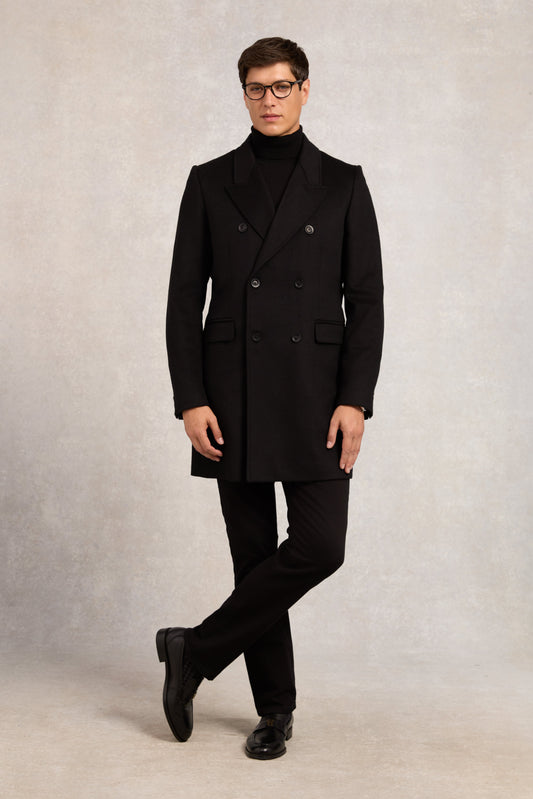 The Double Breasted Coat (Soft Black)