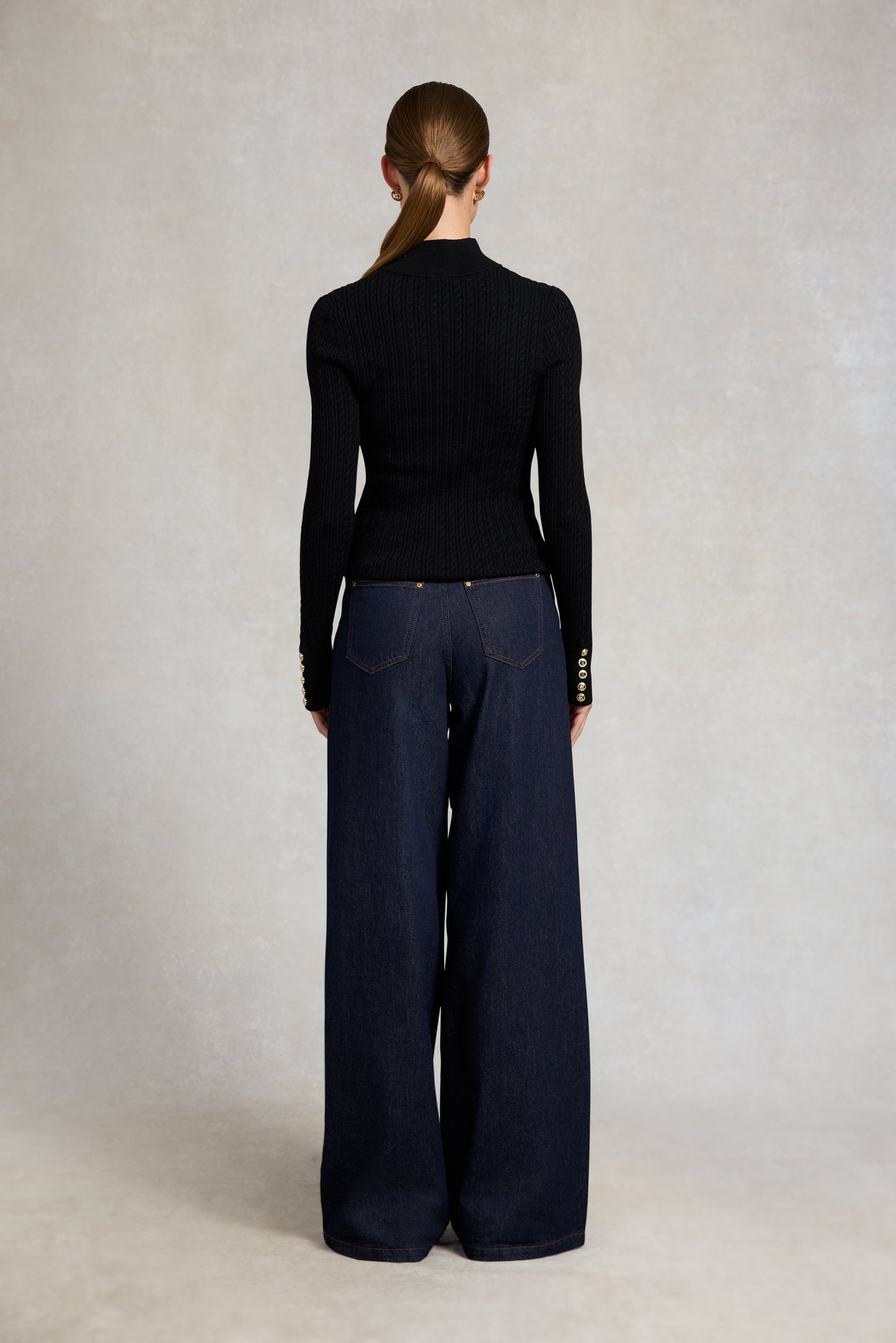 Ava Quarter Zip Knit (Black)