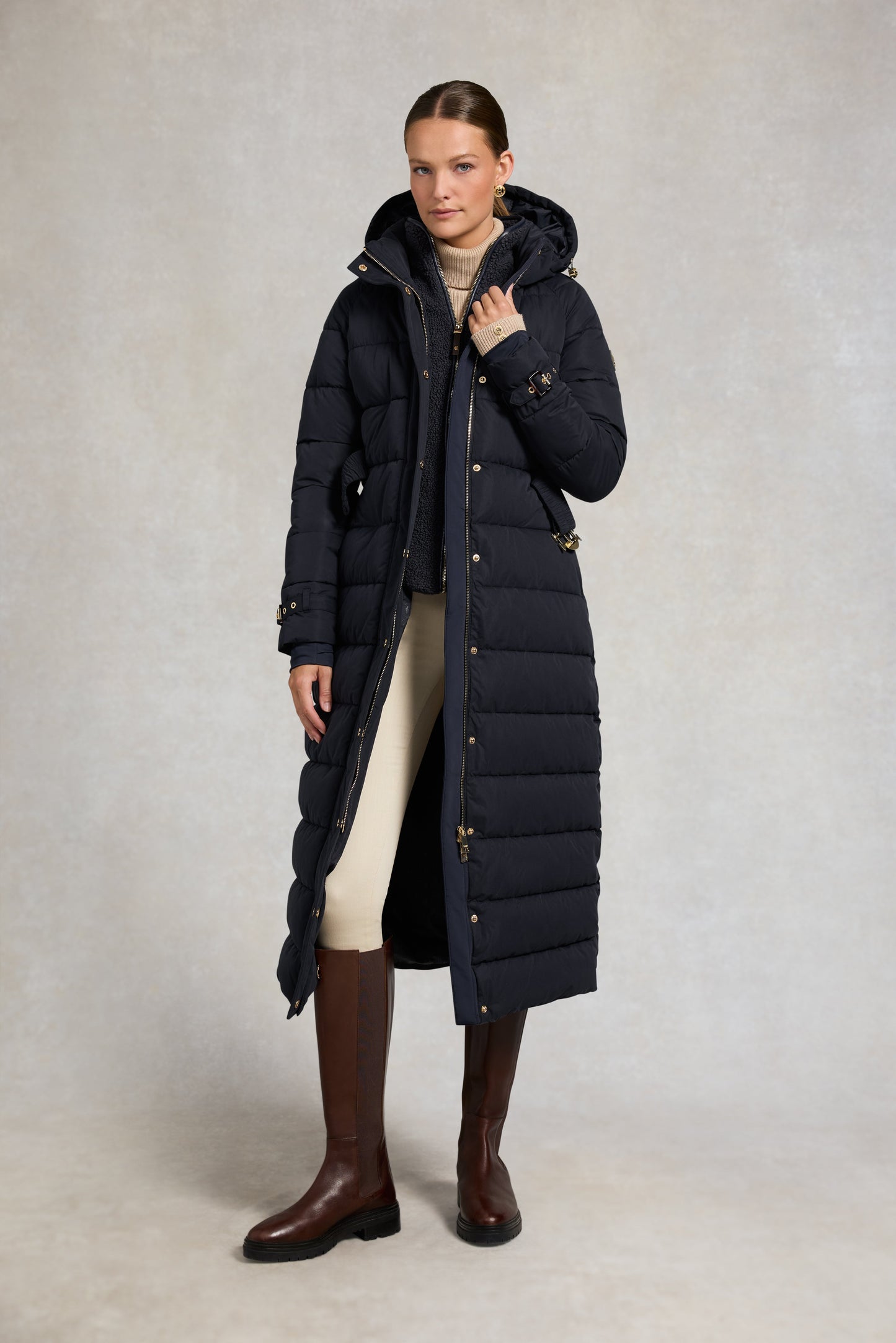 Arosa Luxe Longline Coat (Ink Navy)