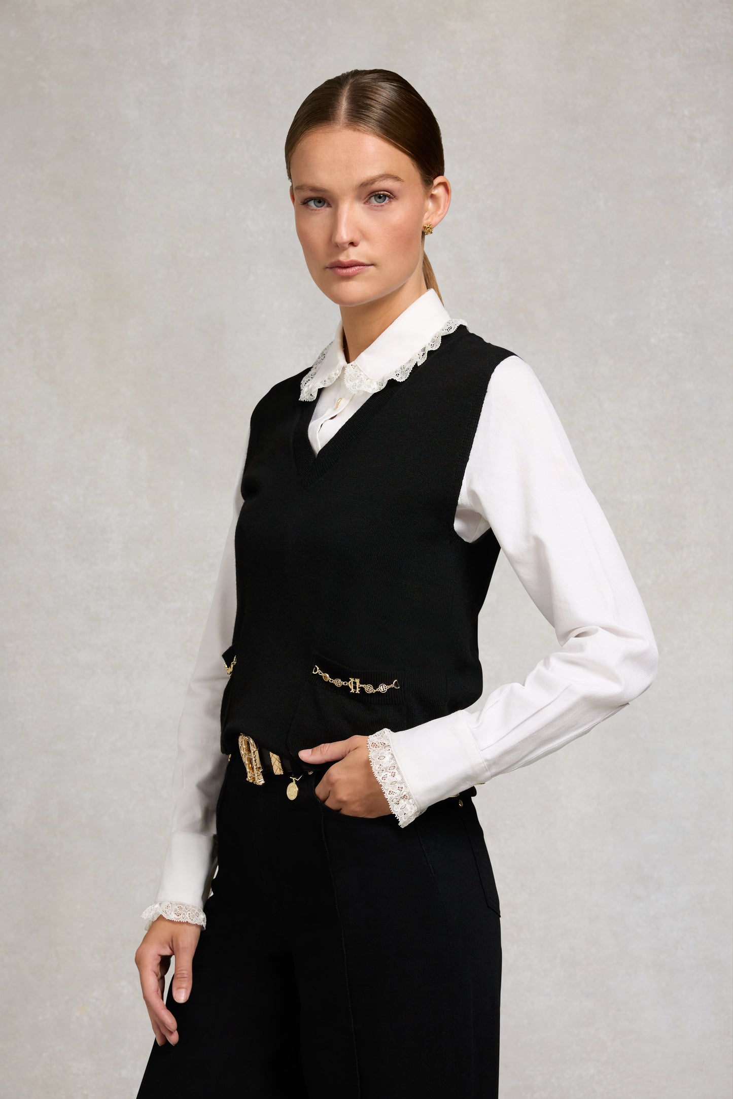 Louise Knitted Tank (Black)