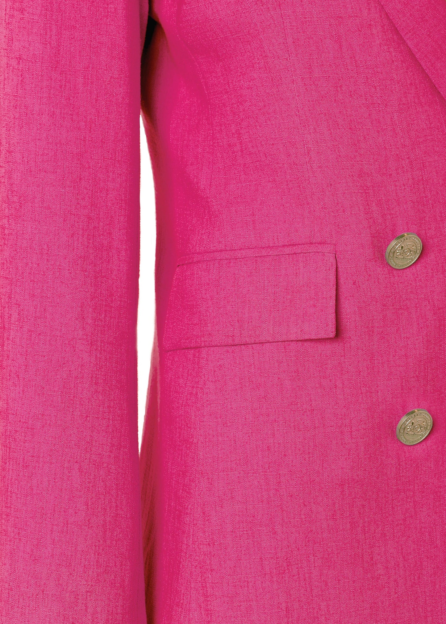 Double Breasted Blazer (Hot Pink Linen)