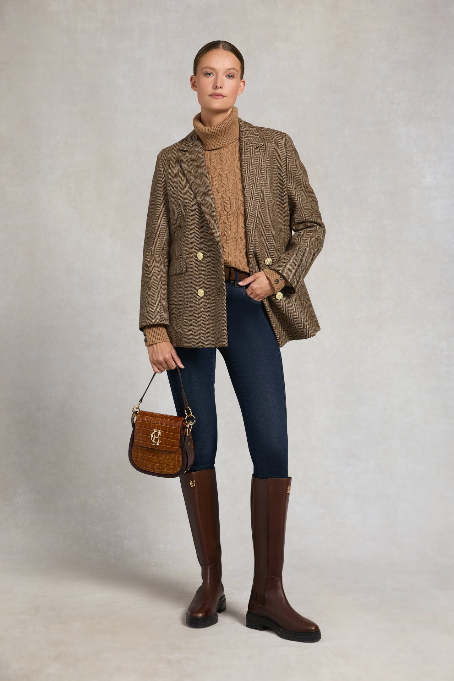 Chelsea Saddle Bag (Tan Croc)