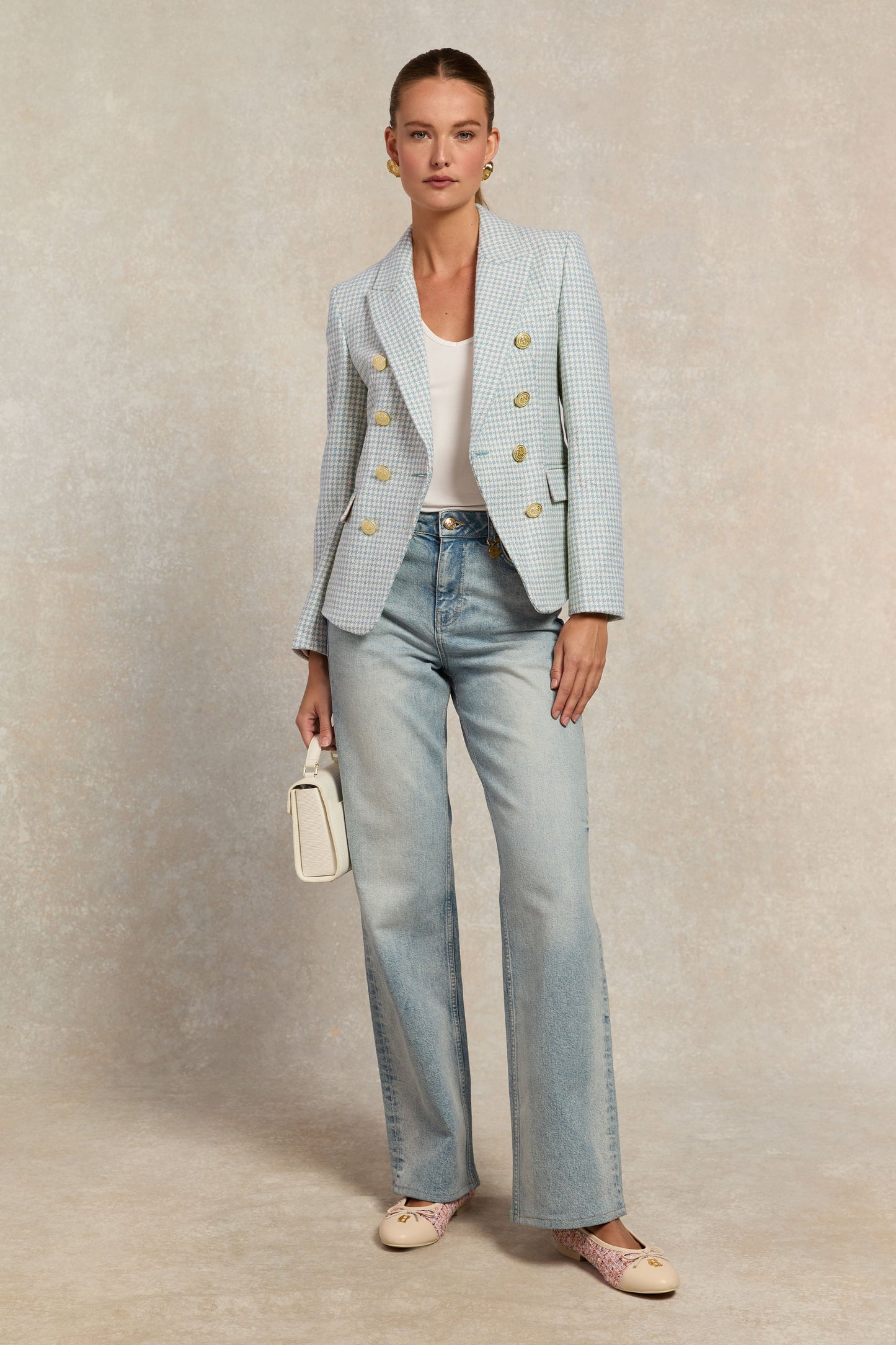 Knightsbridge Blazer (Teal Houndstooth)