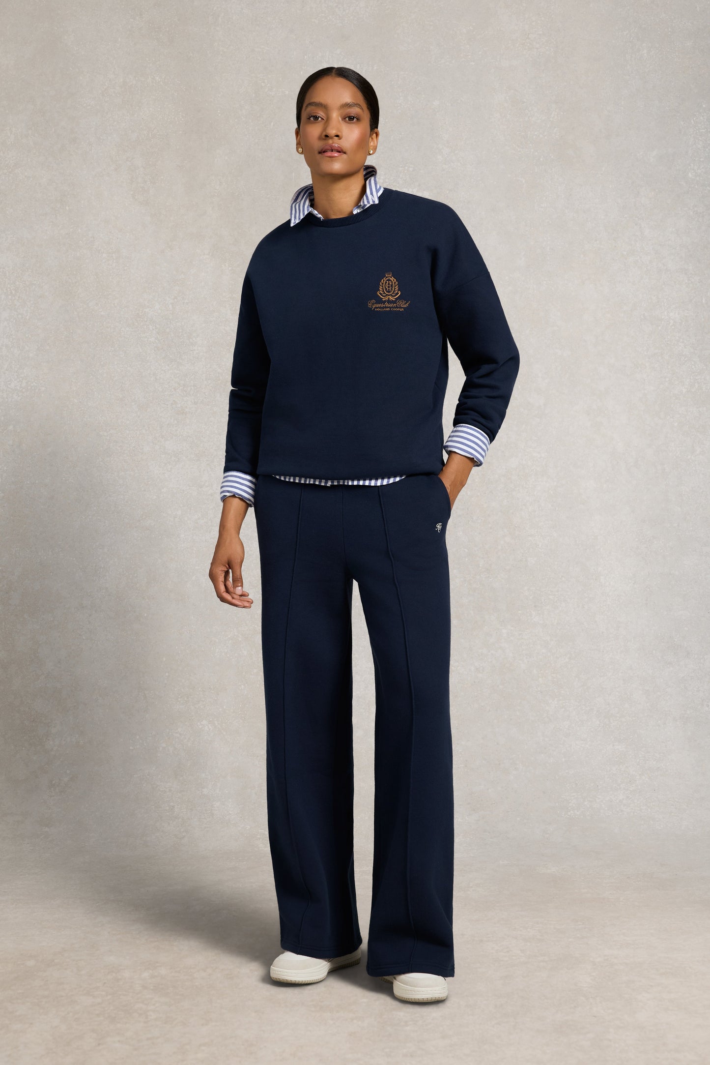 Collegiate Wide Leg Jogger (Ink Navy)
