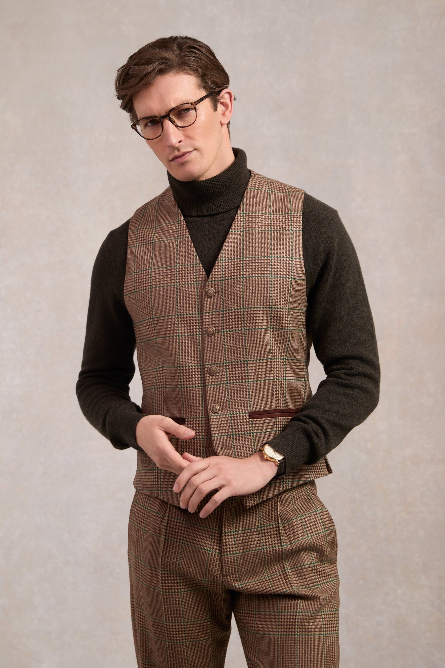 St James Waistcoat (Clarence Check Forest)