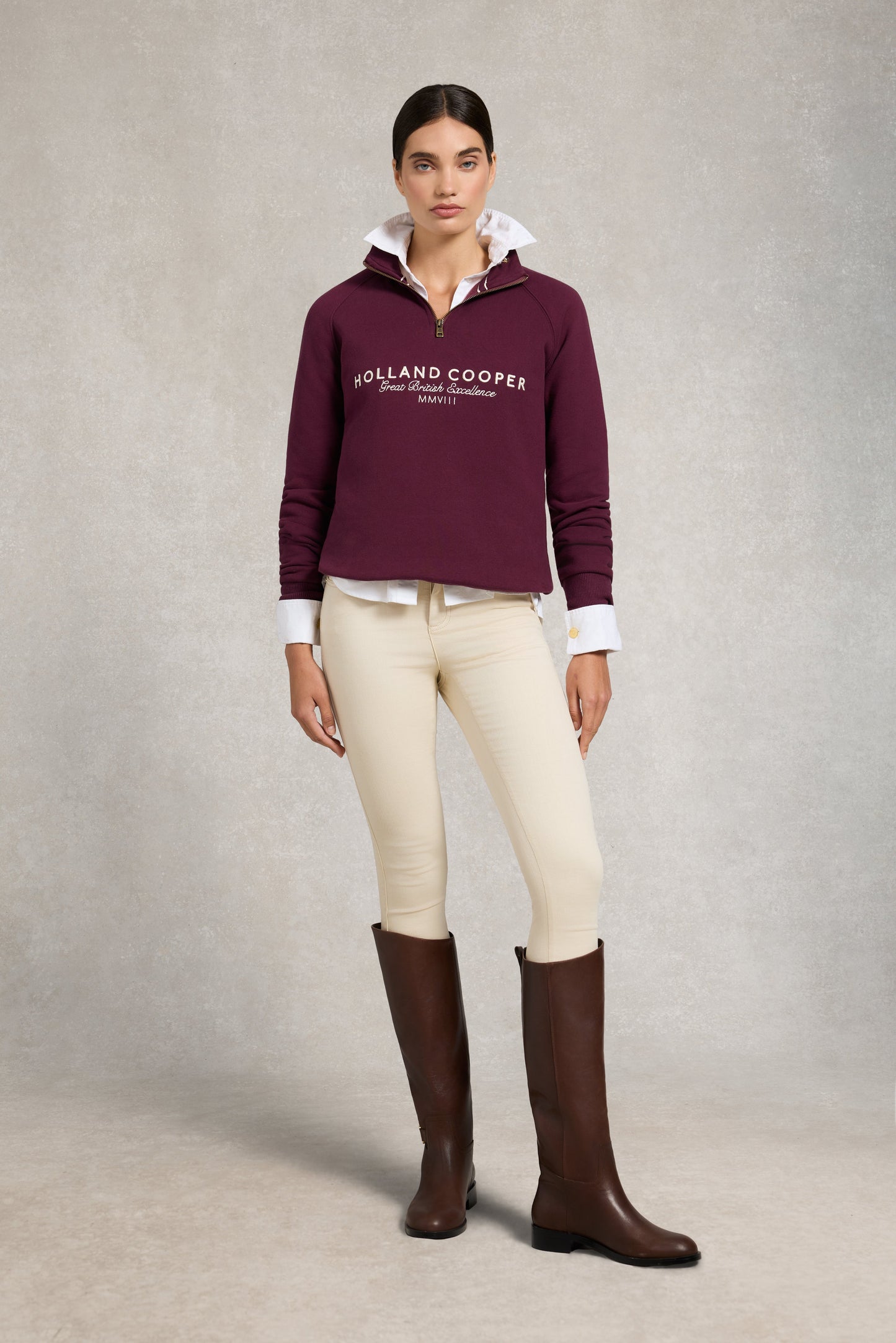 Sporting Goods Zip Henley (Mulberry)