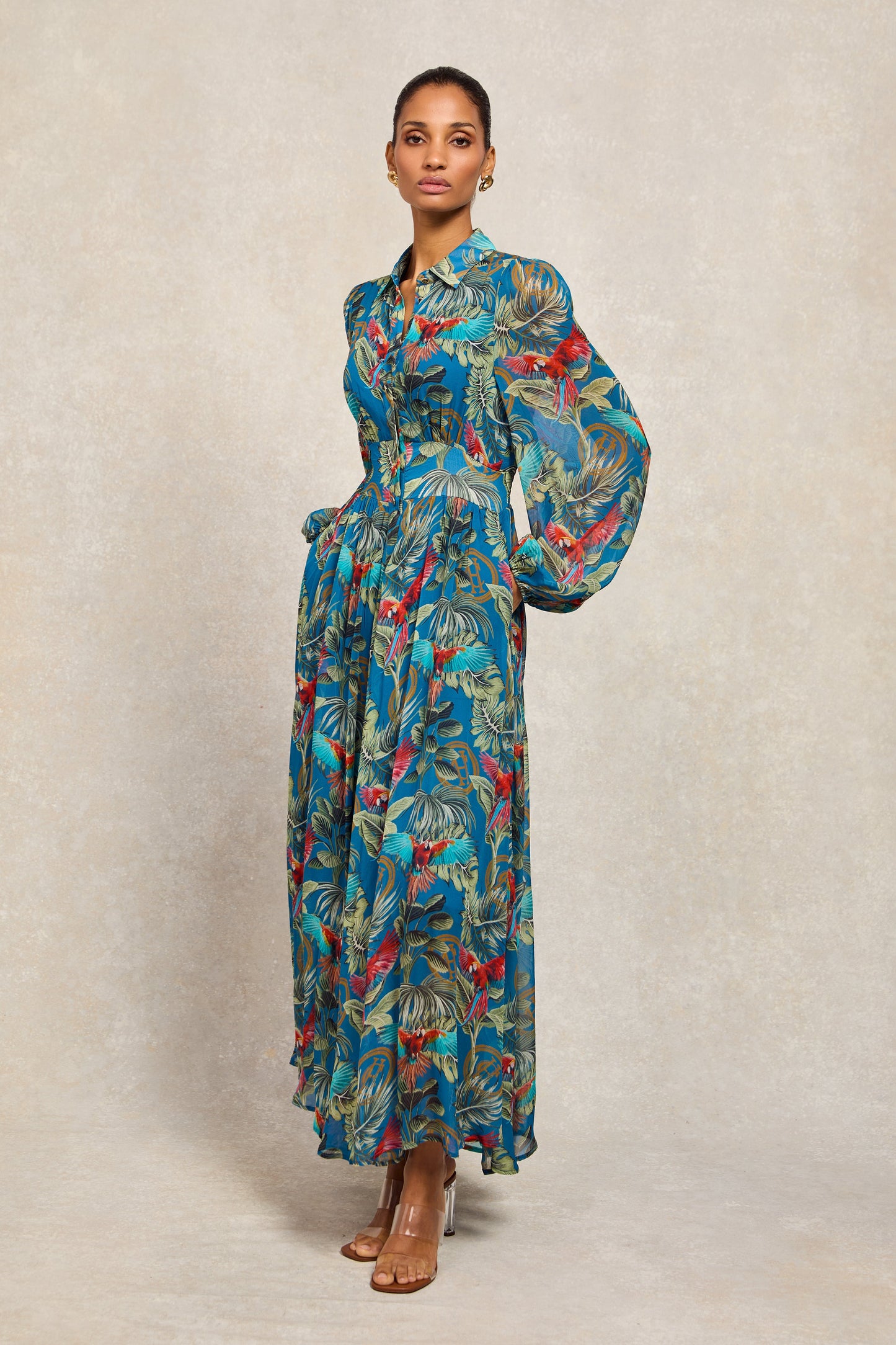 Paros Shirt Dress (Macaw Cobalt)