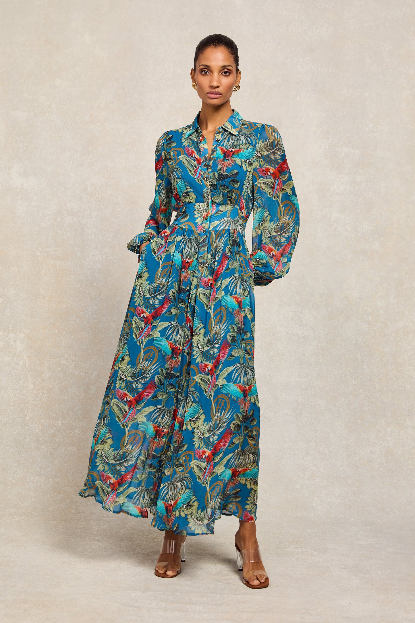 Paros Shirt Dress (Macaw Cobalt)