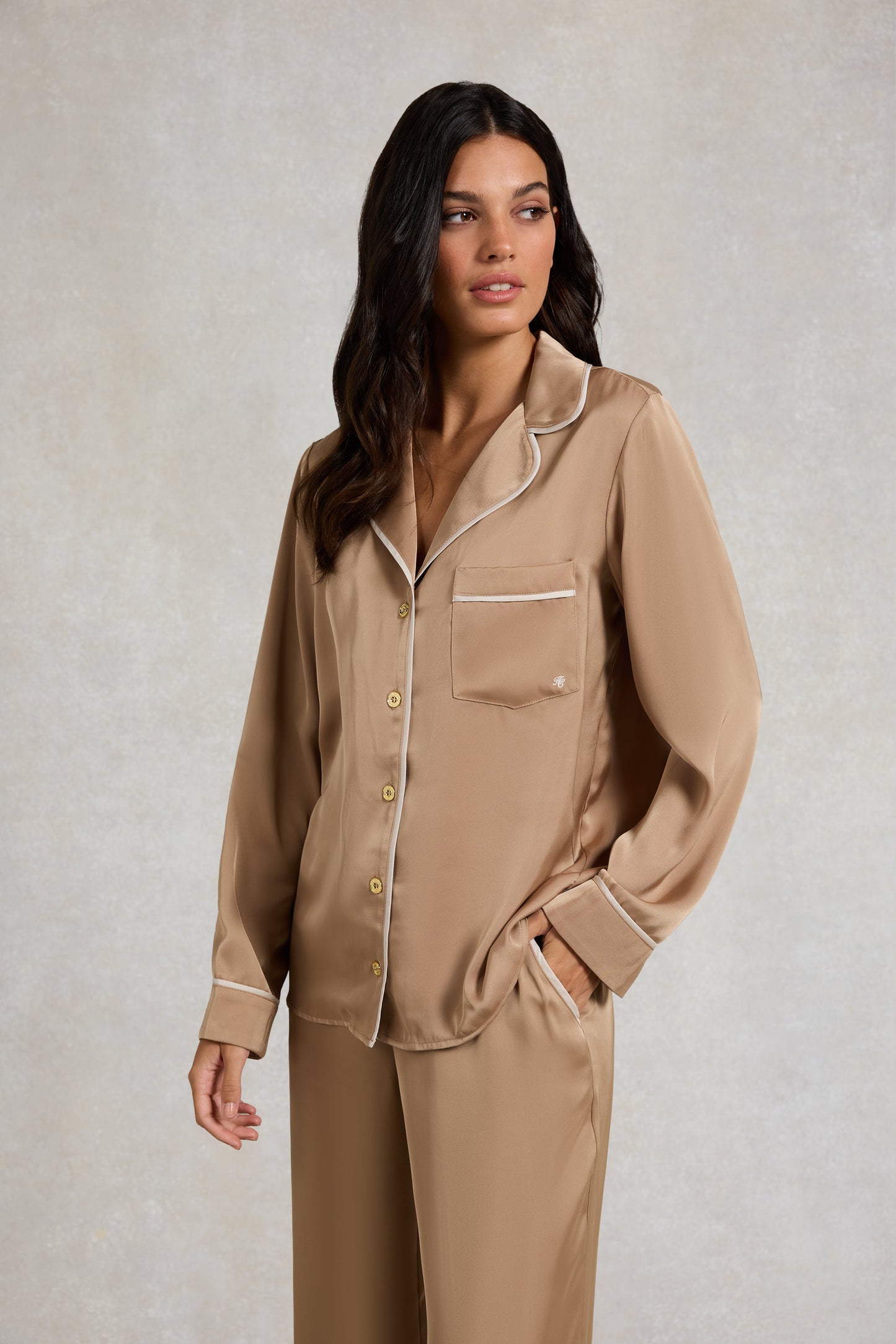 Satin Pyjama Set (Champagne)