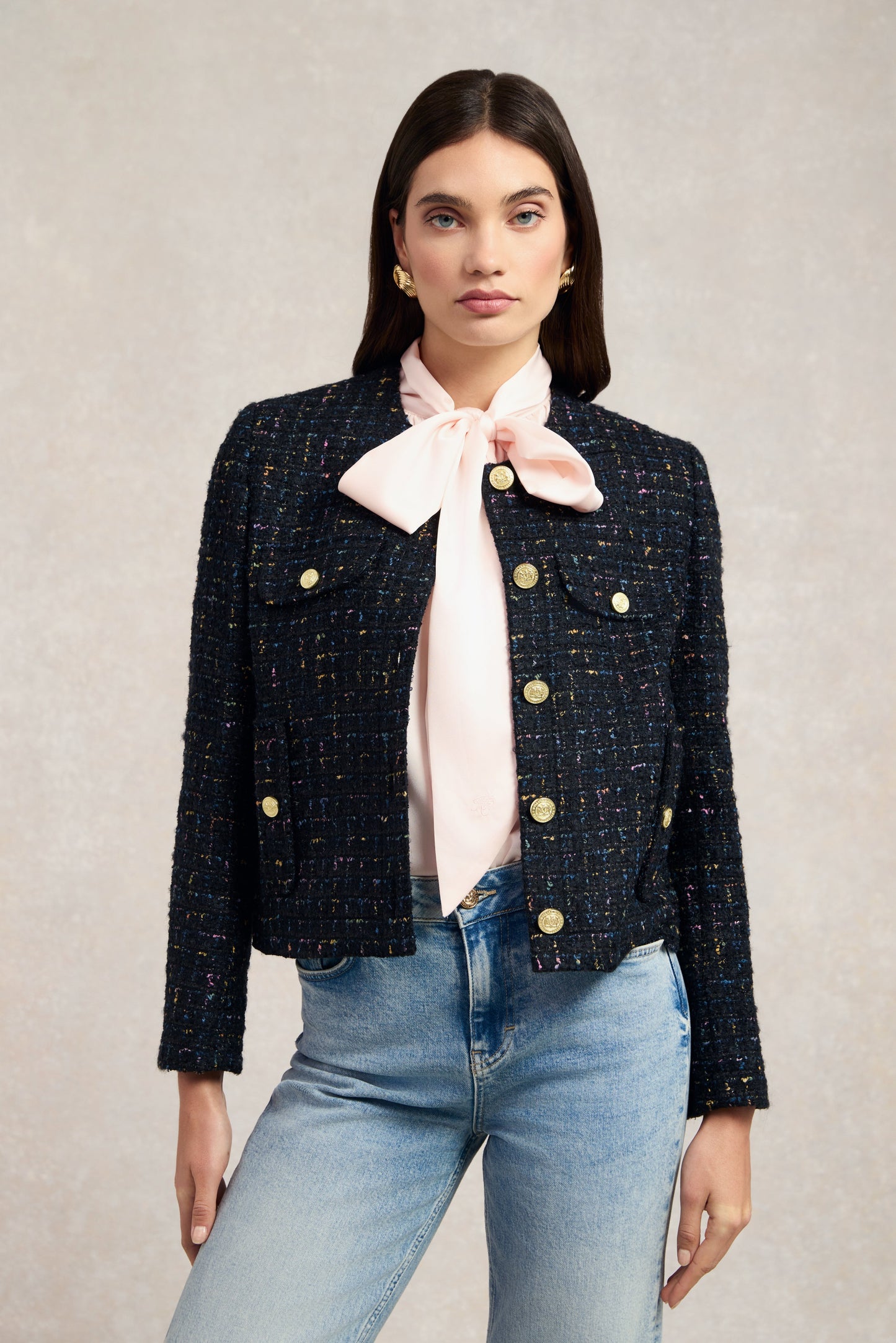 Chelsea Jacket (Black Rainbow Sparkle Tweed)