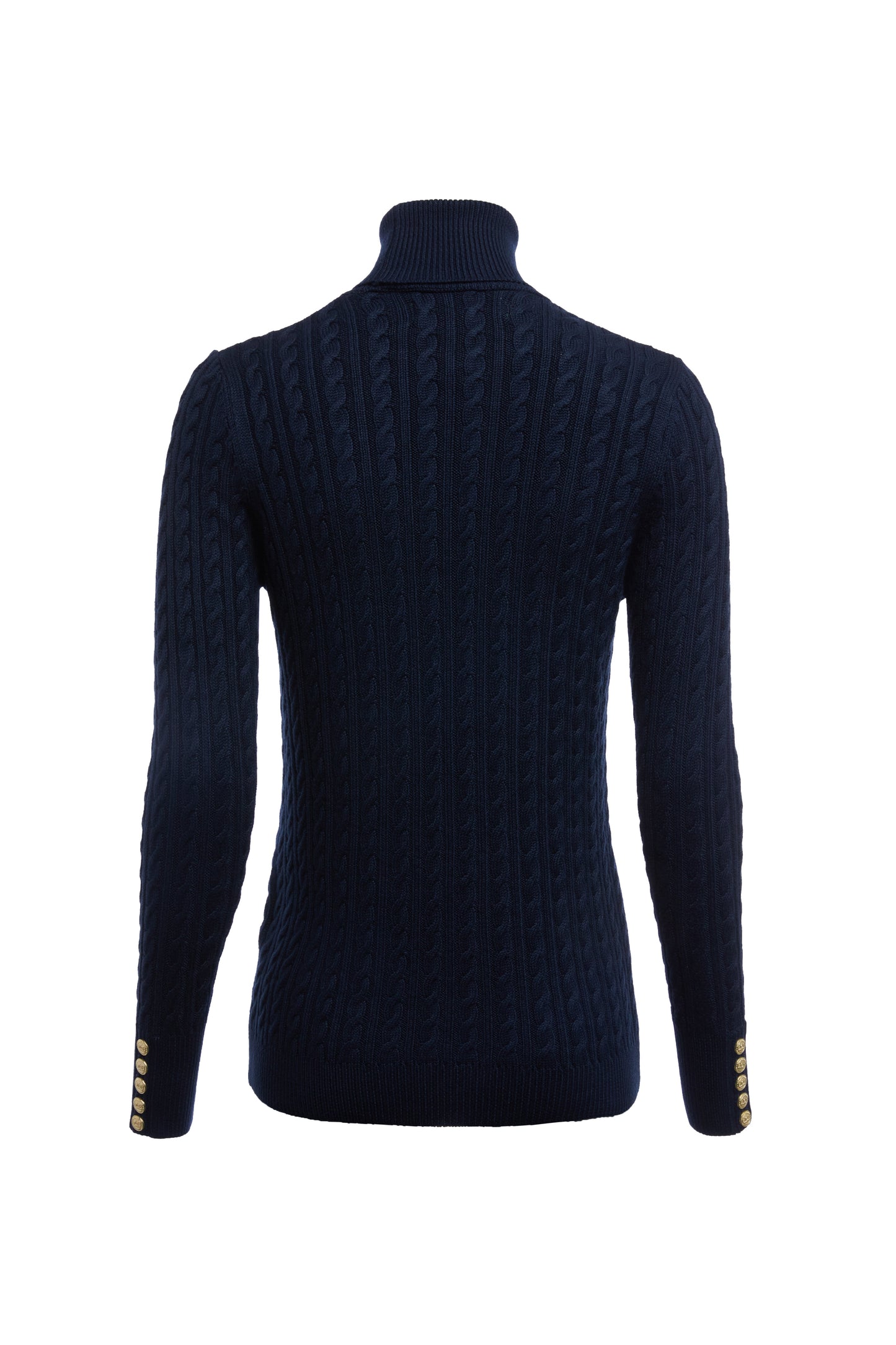 Seattle Roll Neck Cable Knit (Ink Navy)