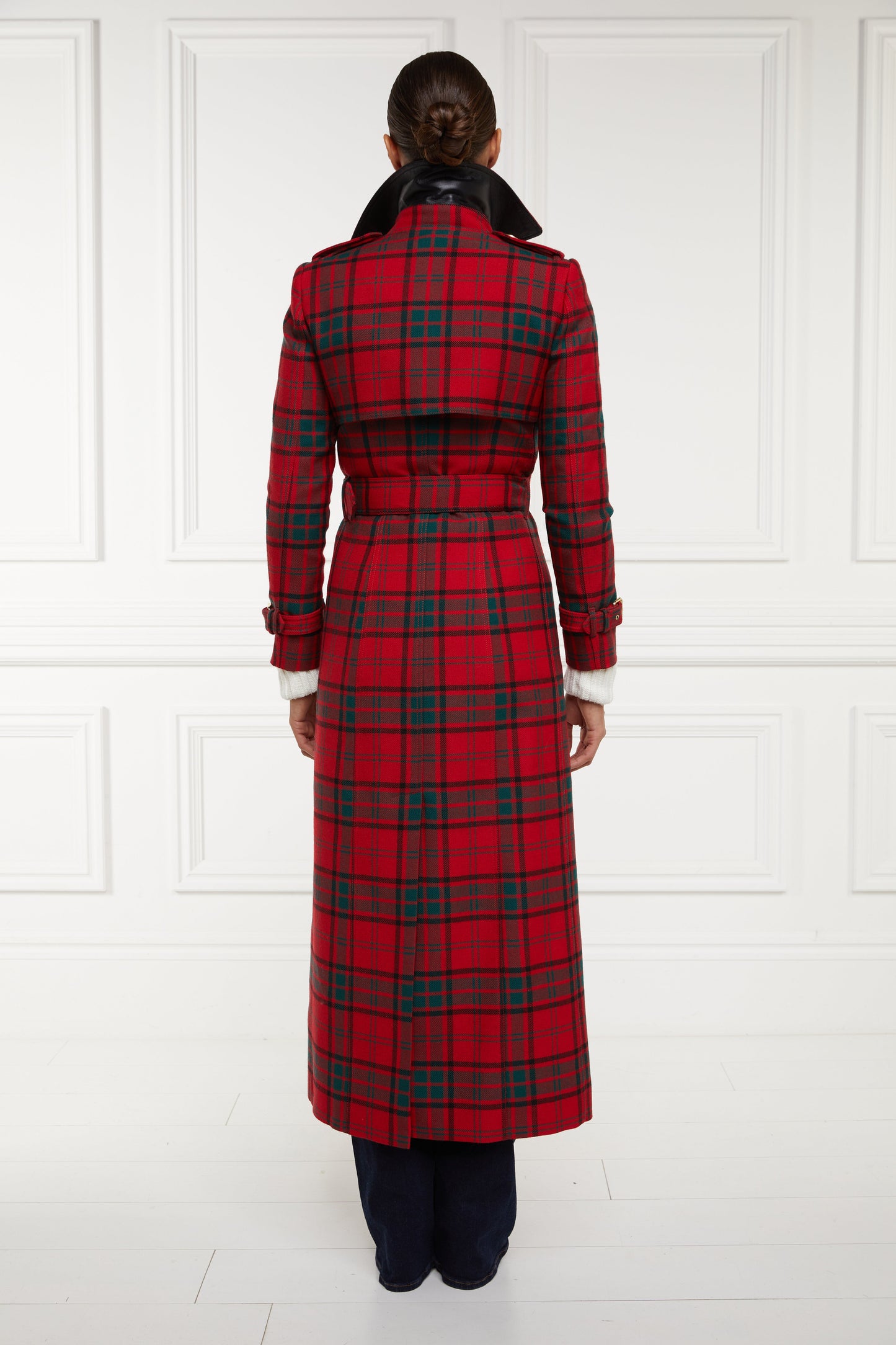 Full Length Marlborough Trench Coat (Red Tartan)