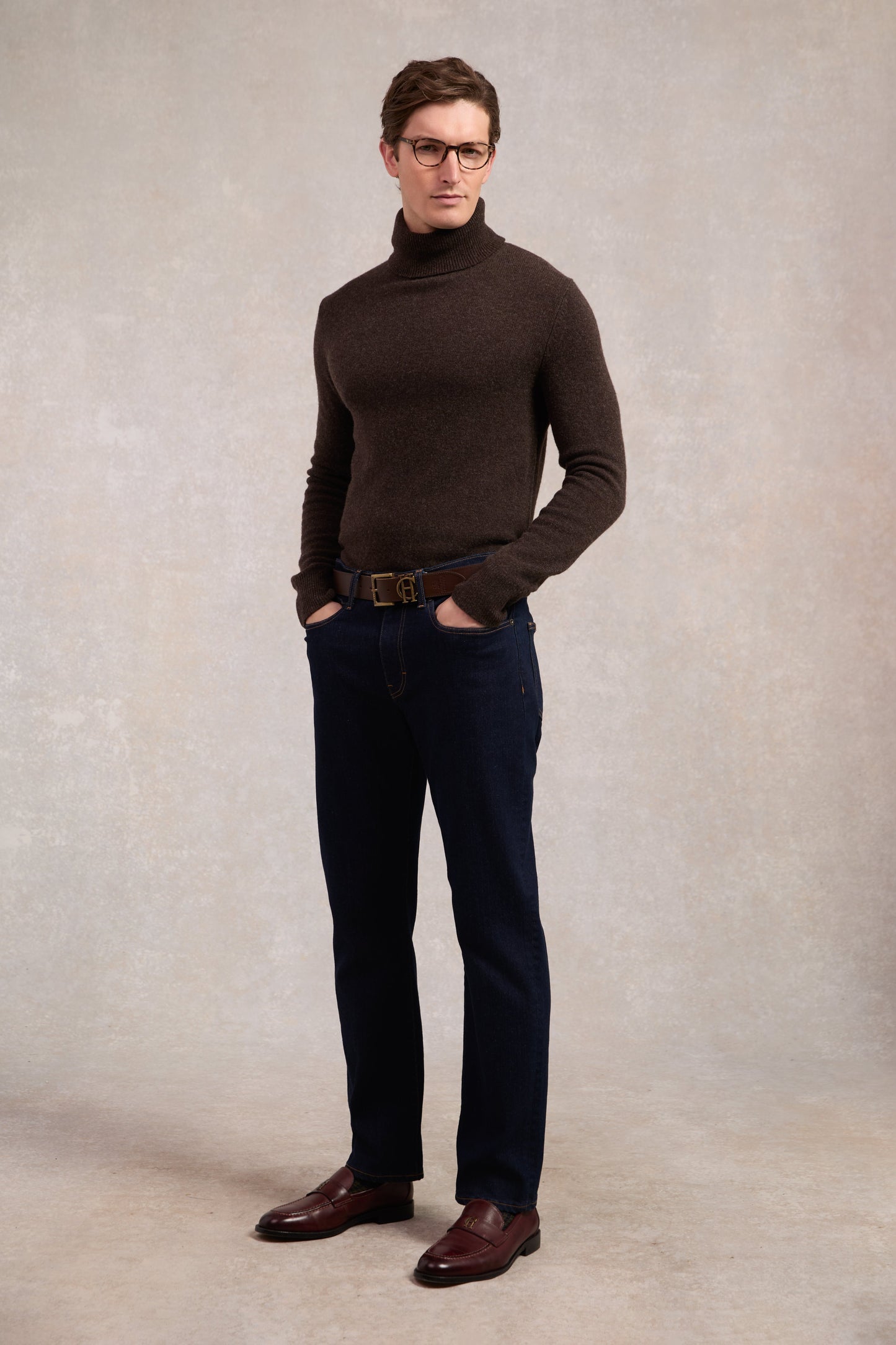 Byron Roll Neck Knit (Chocolate)