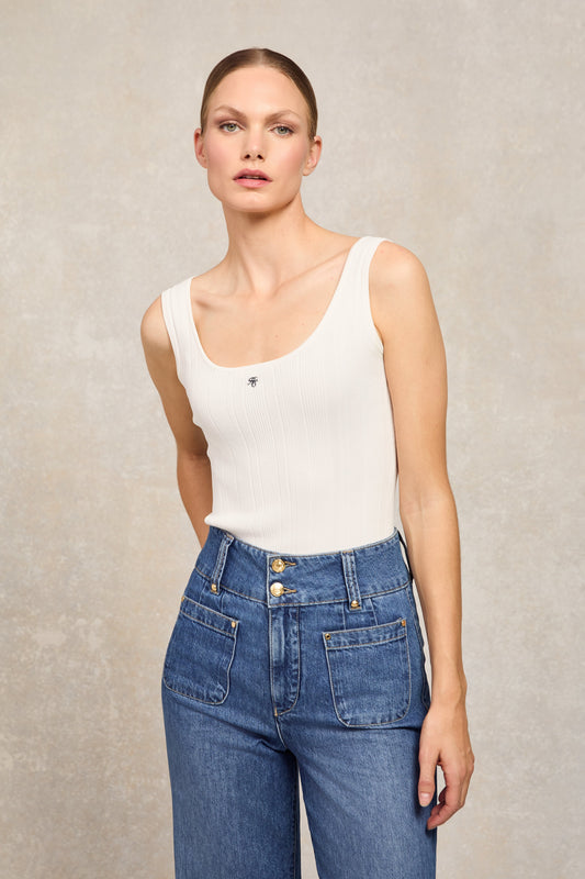 Ruby Knitted Vest (White)