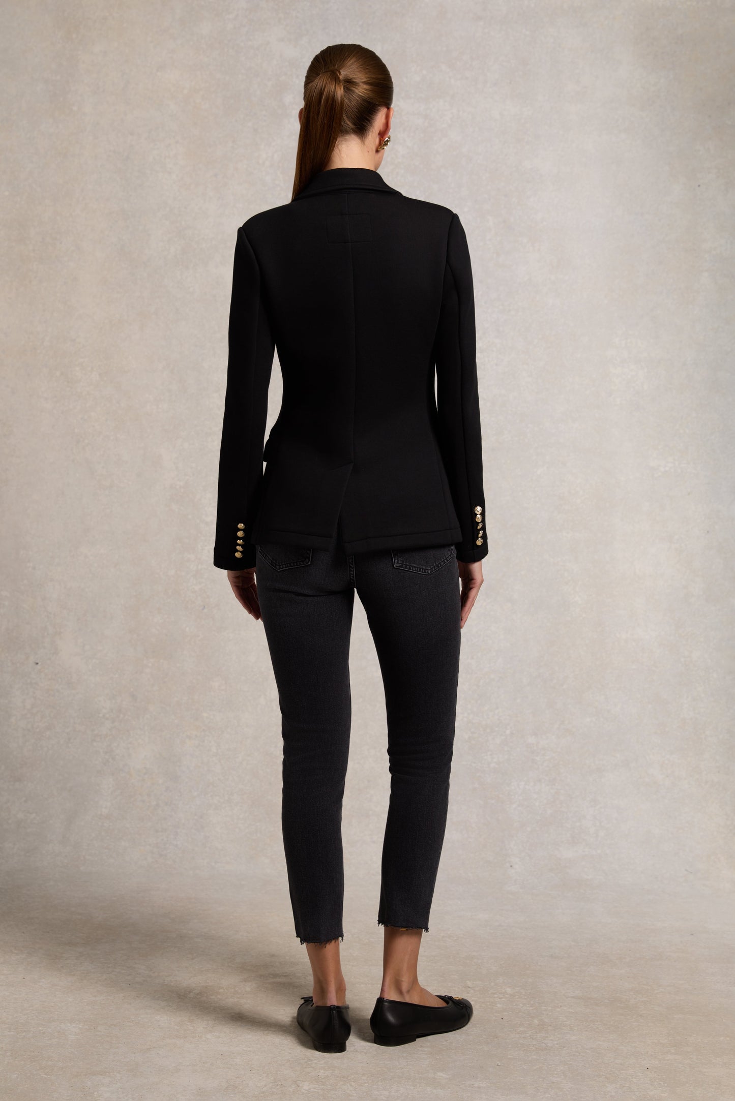 Henley Double Breasted Blazer (Black)