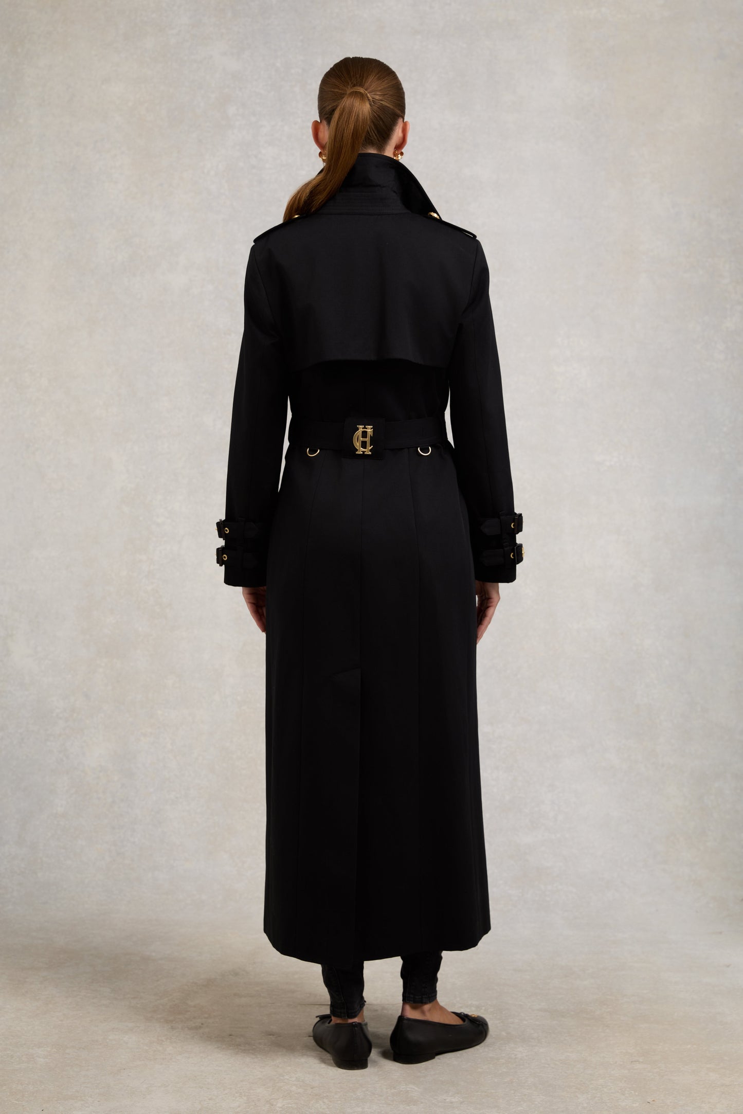 Gatcombe Full Length Trench Coat (Black)