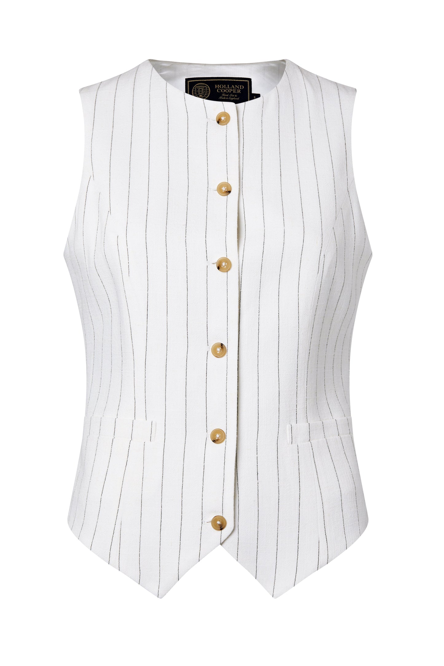 Richmond Waistcoat (Oyster Linen Pinstripe)