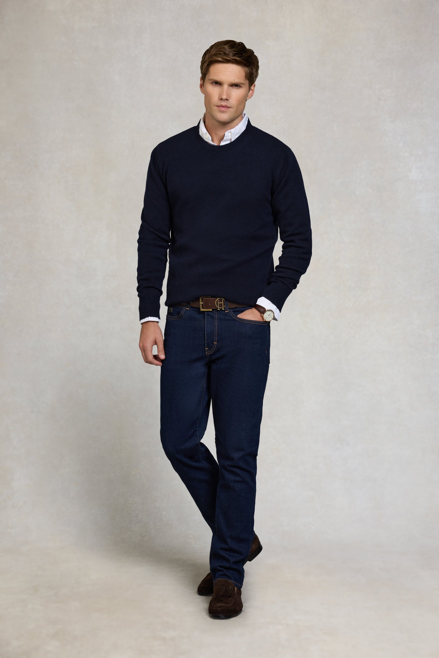 Byron Crew Neck Knit (Navy)