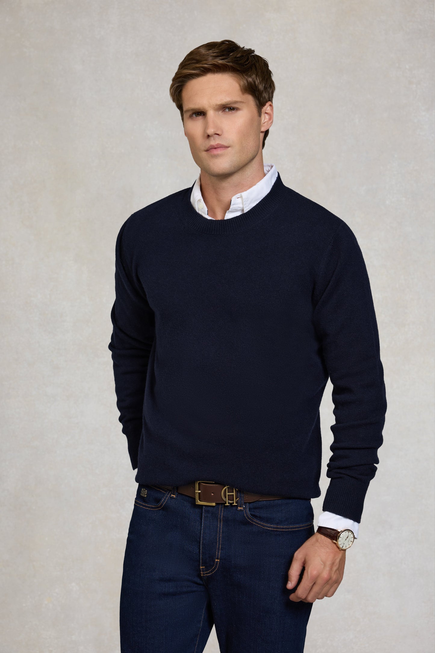 Byron Crew Neck Knit (Navy)