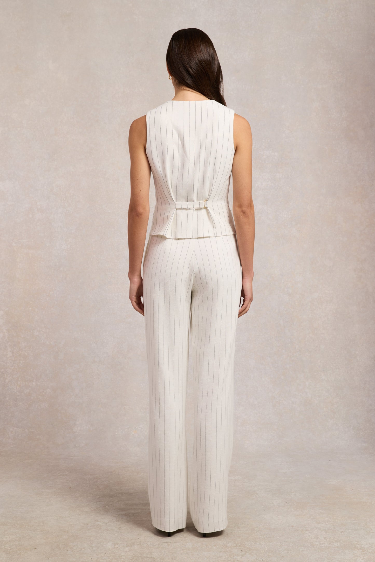 Richmond Waistcoat (Oyster Linen Pinstripe)