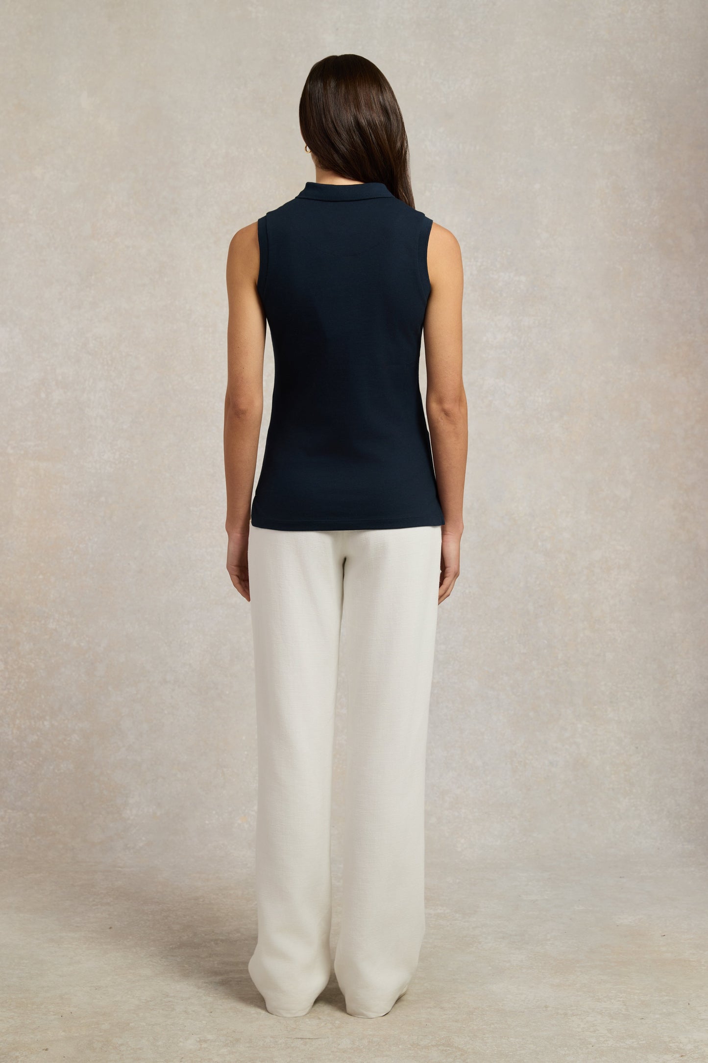 Sleeveless Polo Shirt (Ink Navy)