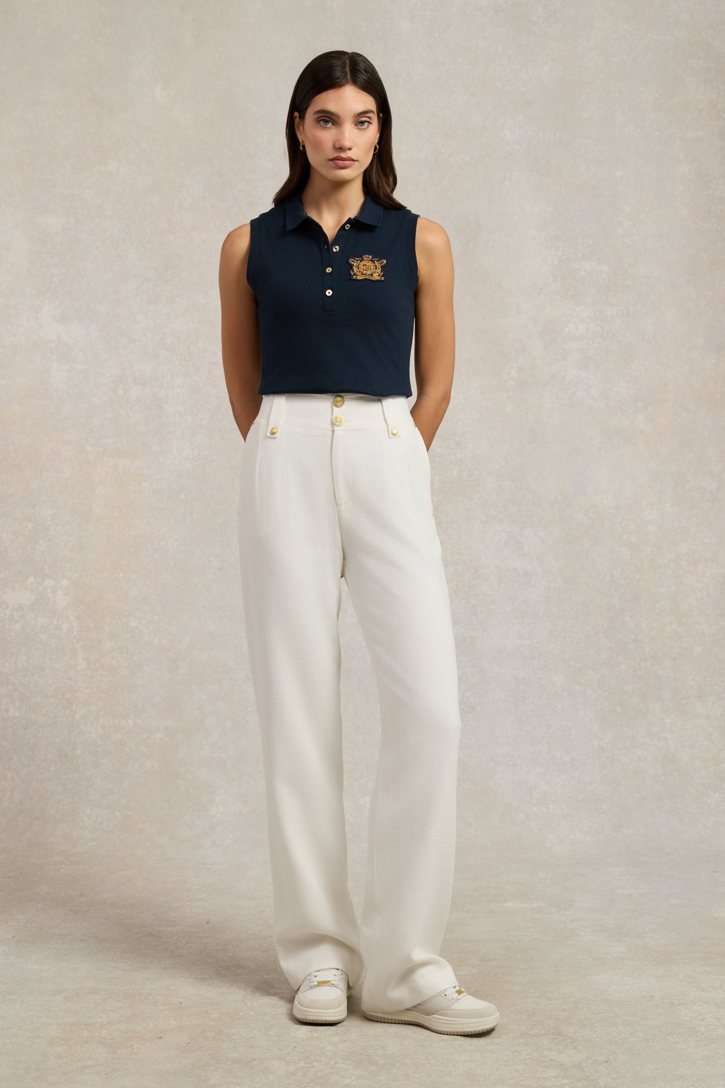 Sleeveless Polo Shirt (Ink Navy)