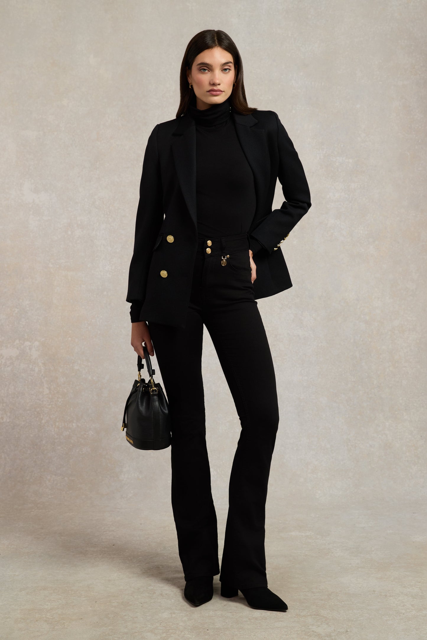 High Rise Flared Jean (Stay Black)