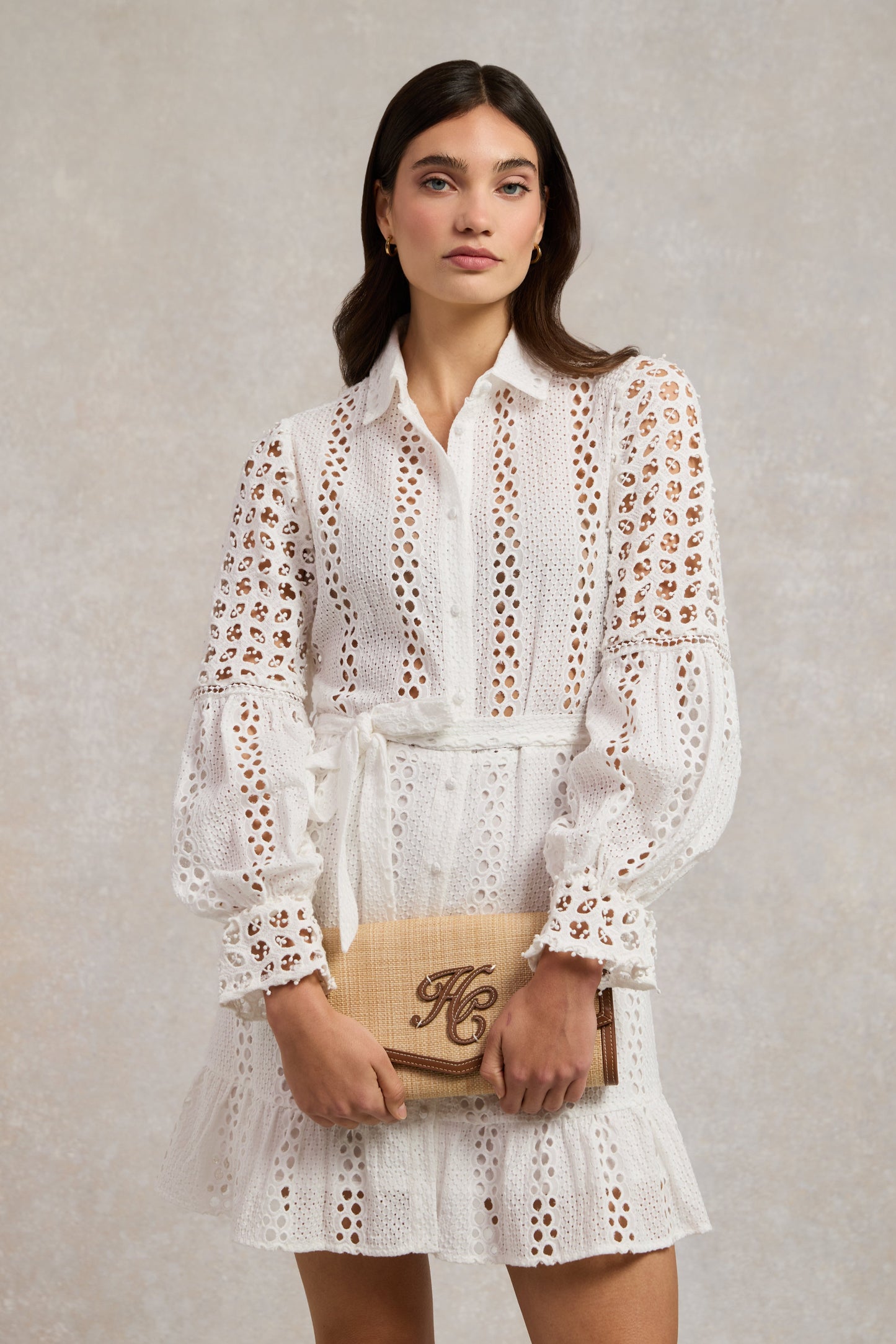 Broderie Lace Dress (White)