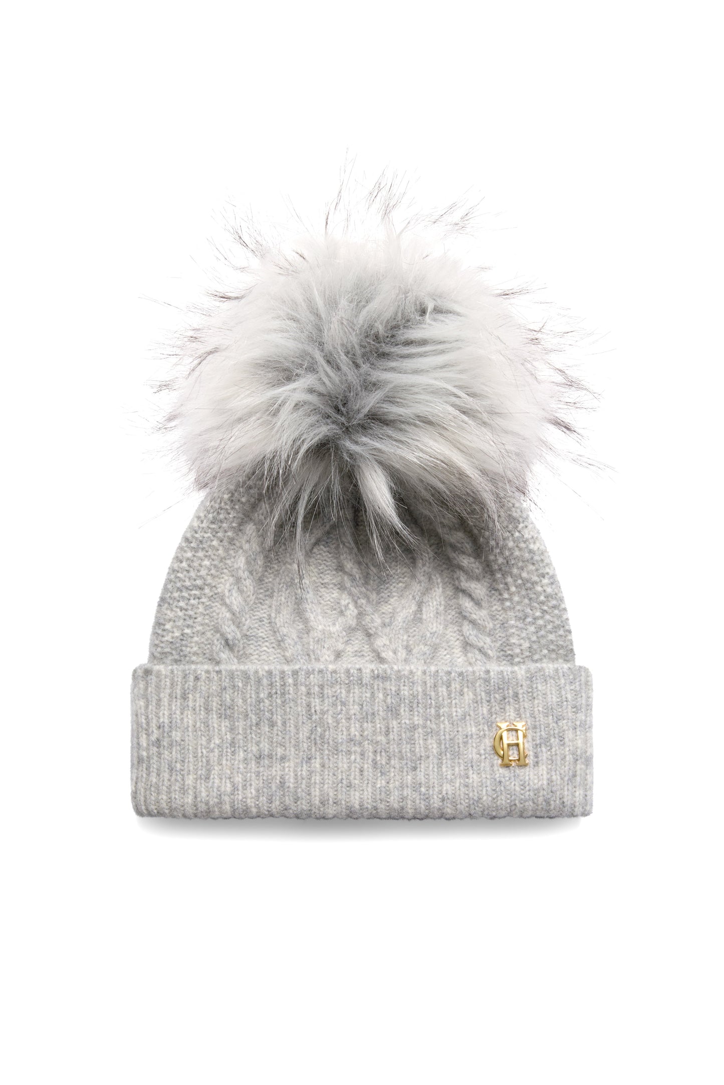 Sloane Cable Bobble Hat (Grey Marl)