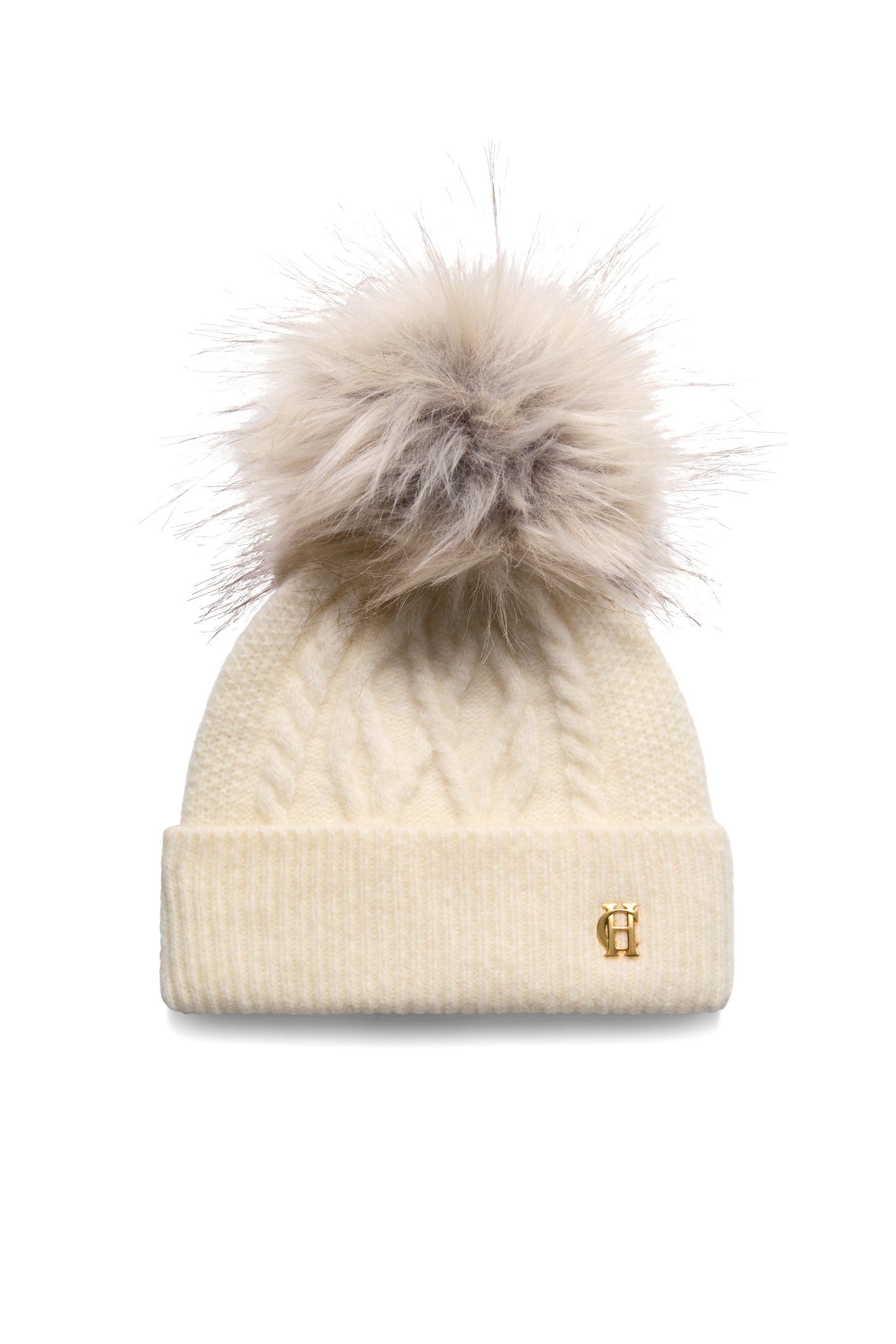 Sloane Cable Bobble Hat (Cream)