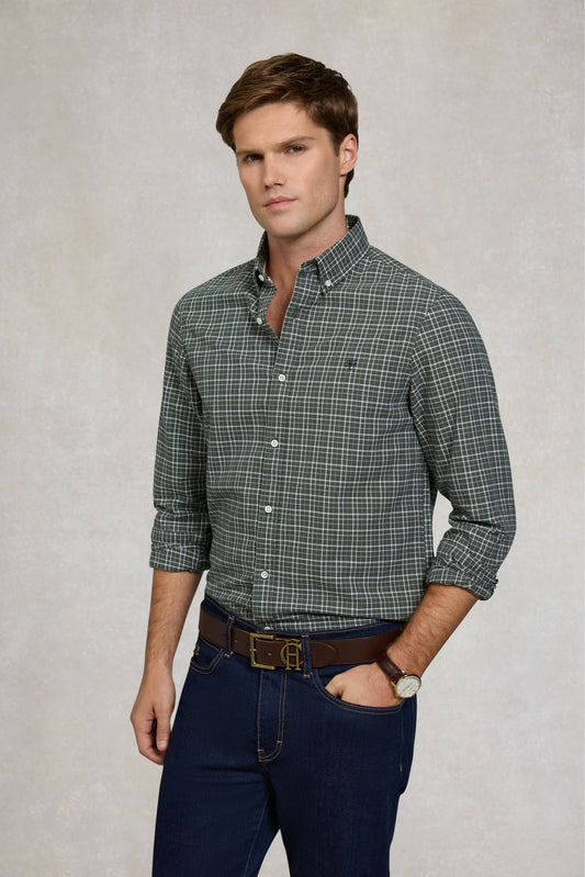 Men's Classic Woven Button Down Shirt (Henridge Emerald)