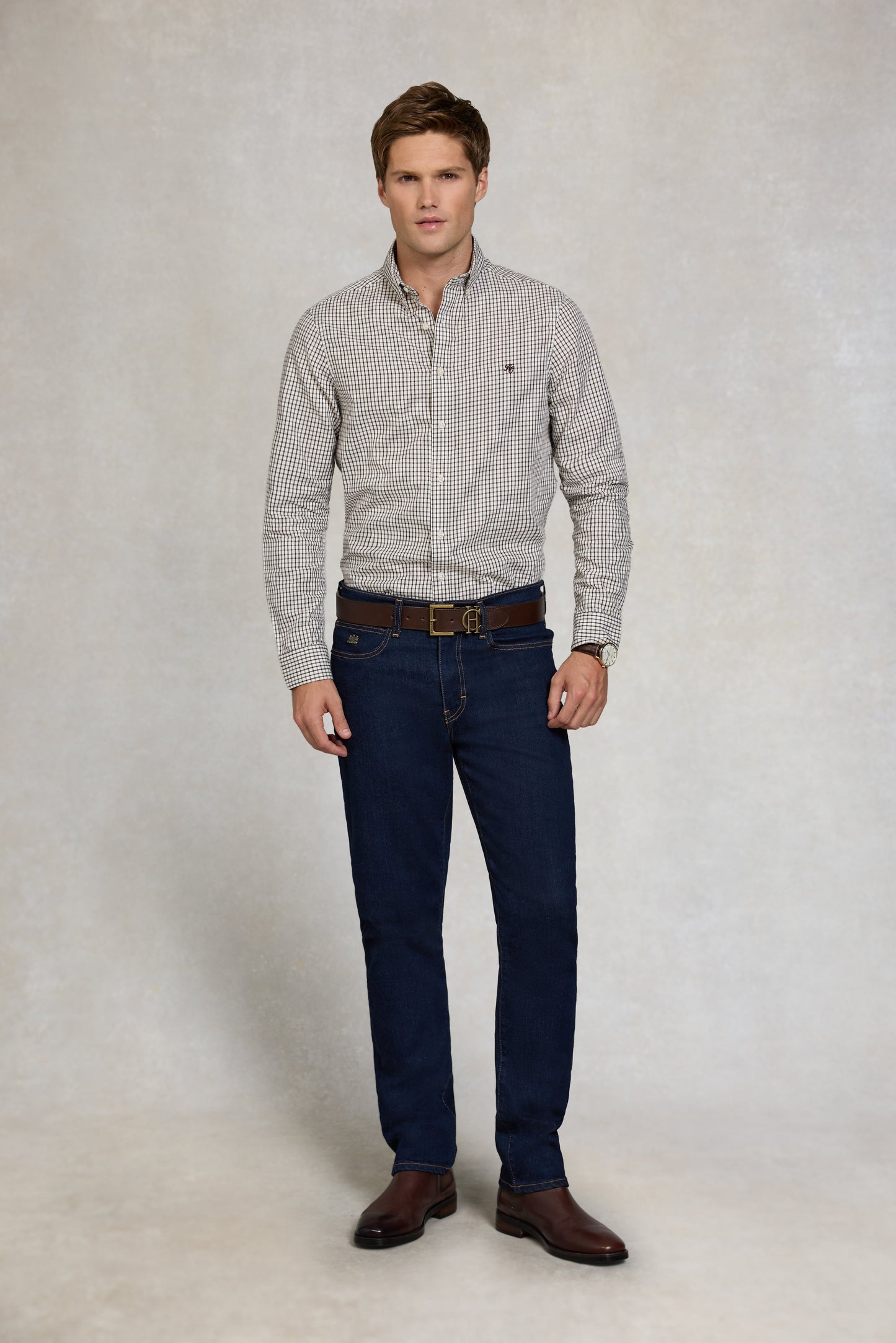 Men's Classic Woven Button Down Shirt (Cheltenham Check Green)