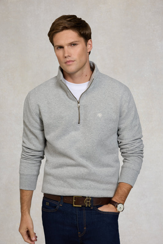 Men's Quarter Zip Sweat (Grey Marl)