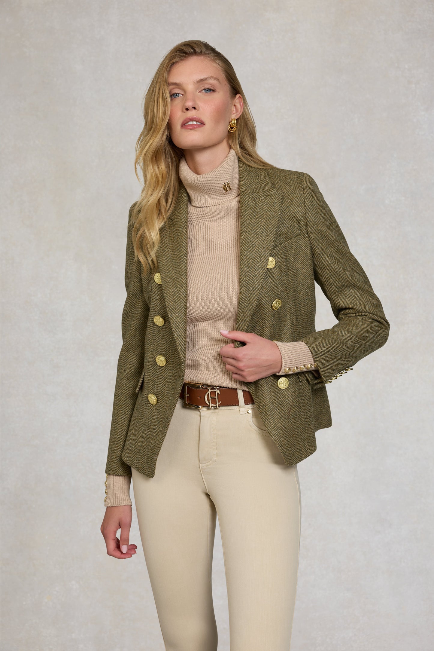 Knightsbridge Blazer (Moss Herringbone)