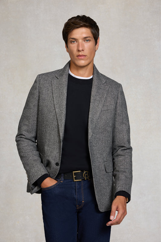 The Single Breasted Blazer (Mono Herringbone)