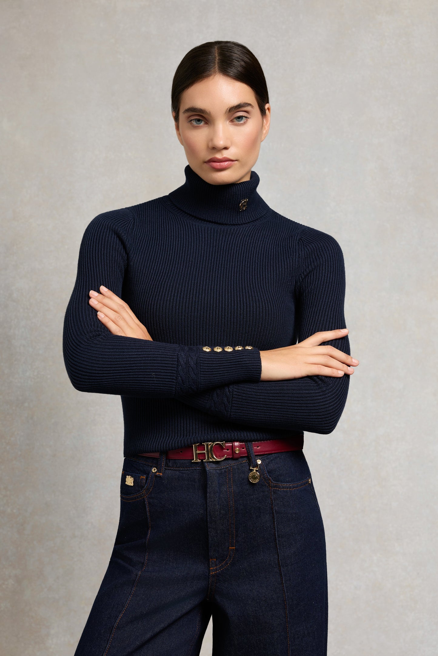 Painswick Roll Neck Knit (Ink Navy)