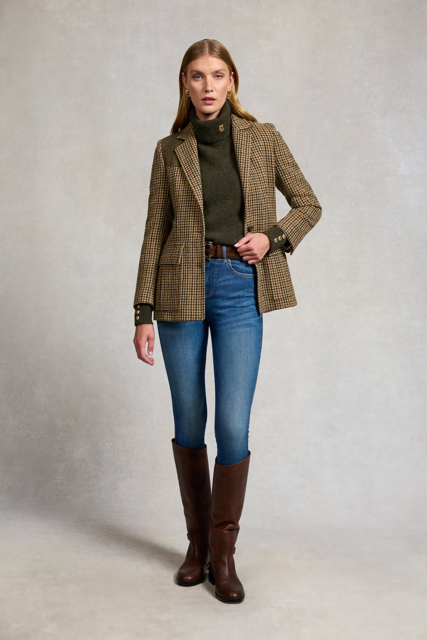 Single Breasted Field Blazer (Hailes Green Tweed)