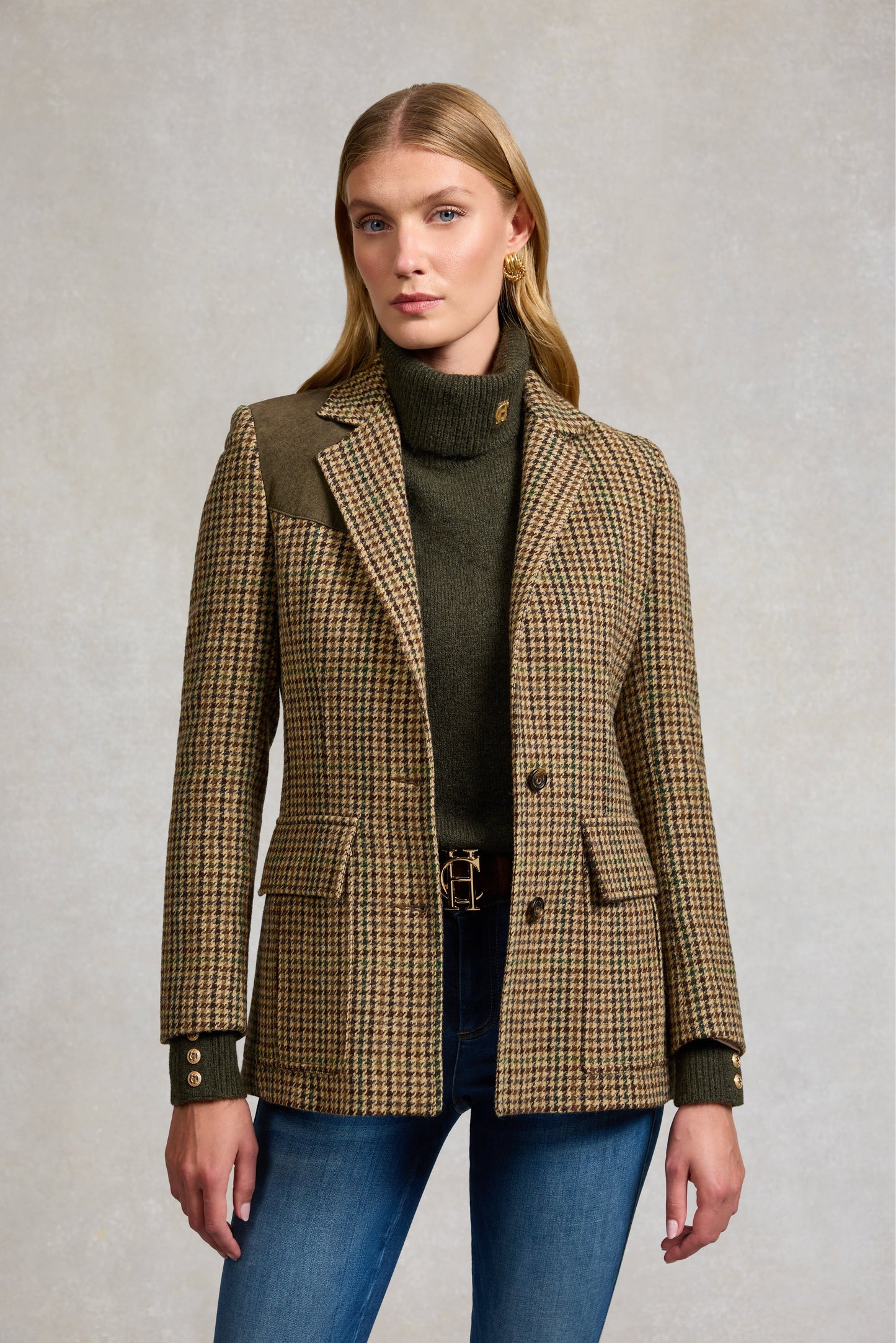 Single Breasted Field Blazer (Hailes Green Tweed)